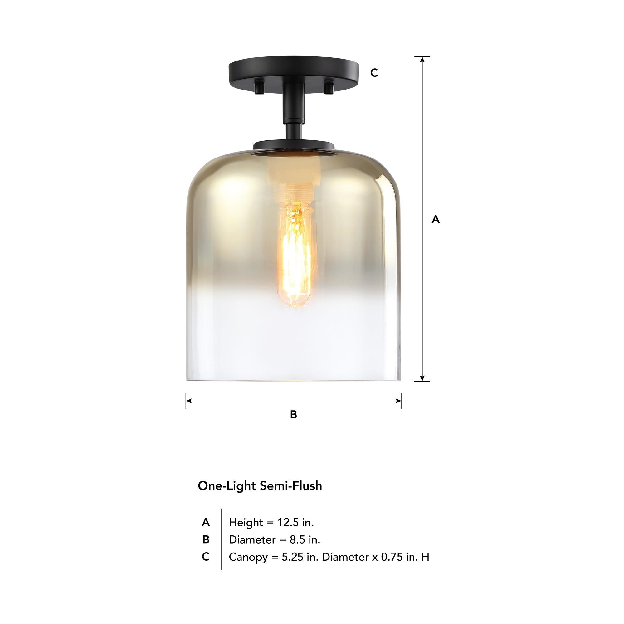 Gatsby 9 Inch Semi Flush Mount by Designers Fountain