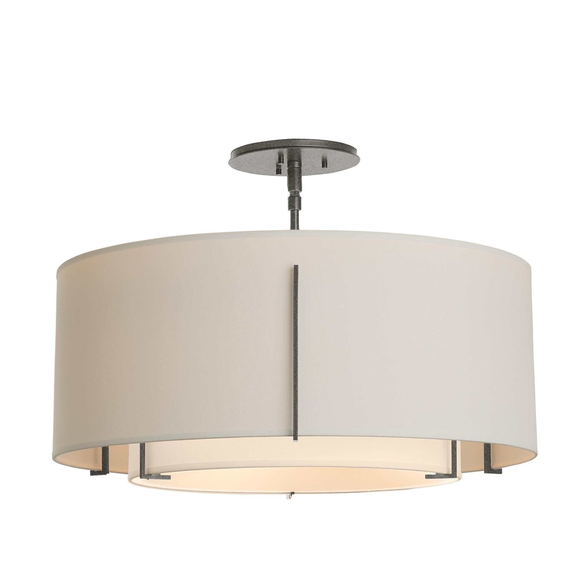 Exos 22 Inch 3 Light Semi Flush Mount by Hubbardton Forge