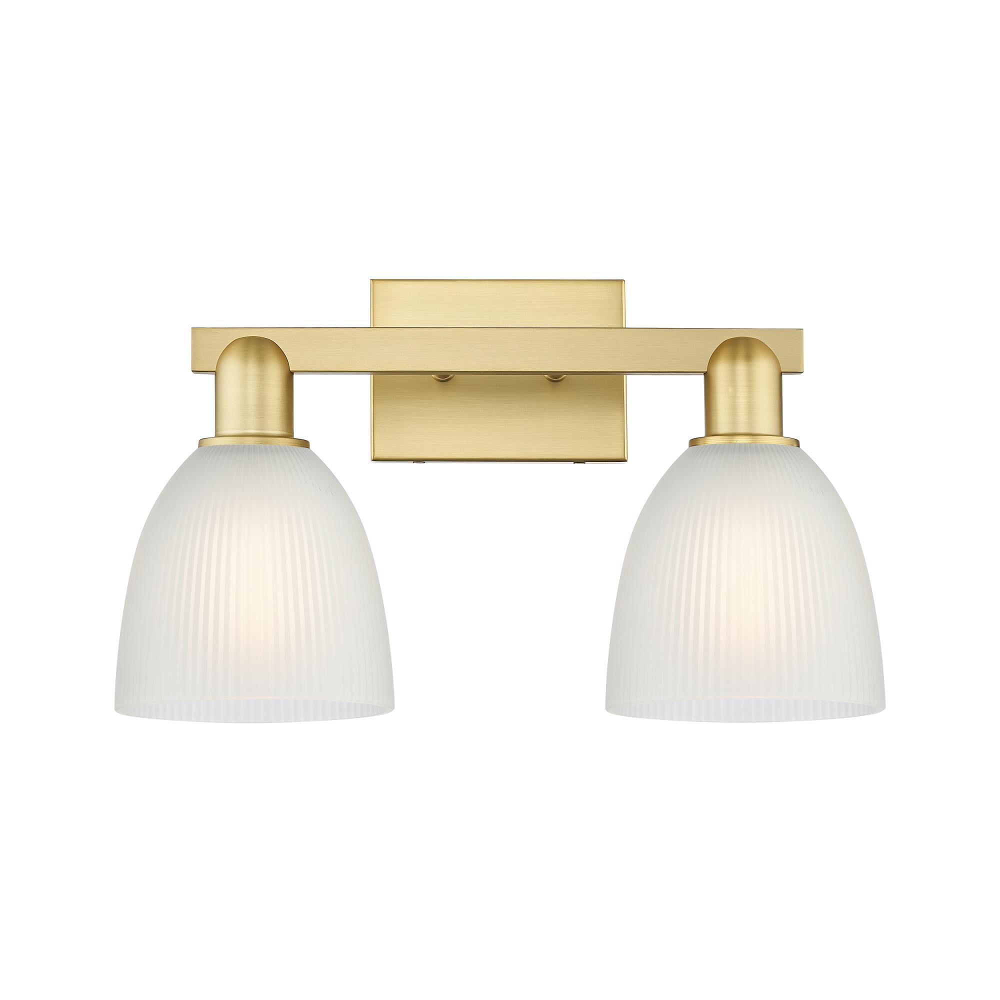 Shown in Satin Gold finish and White glass