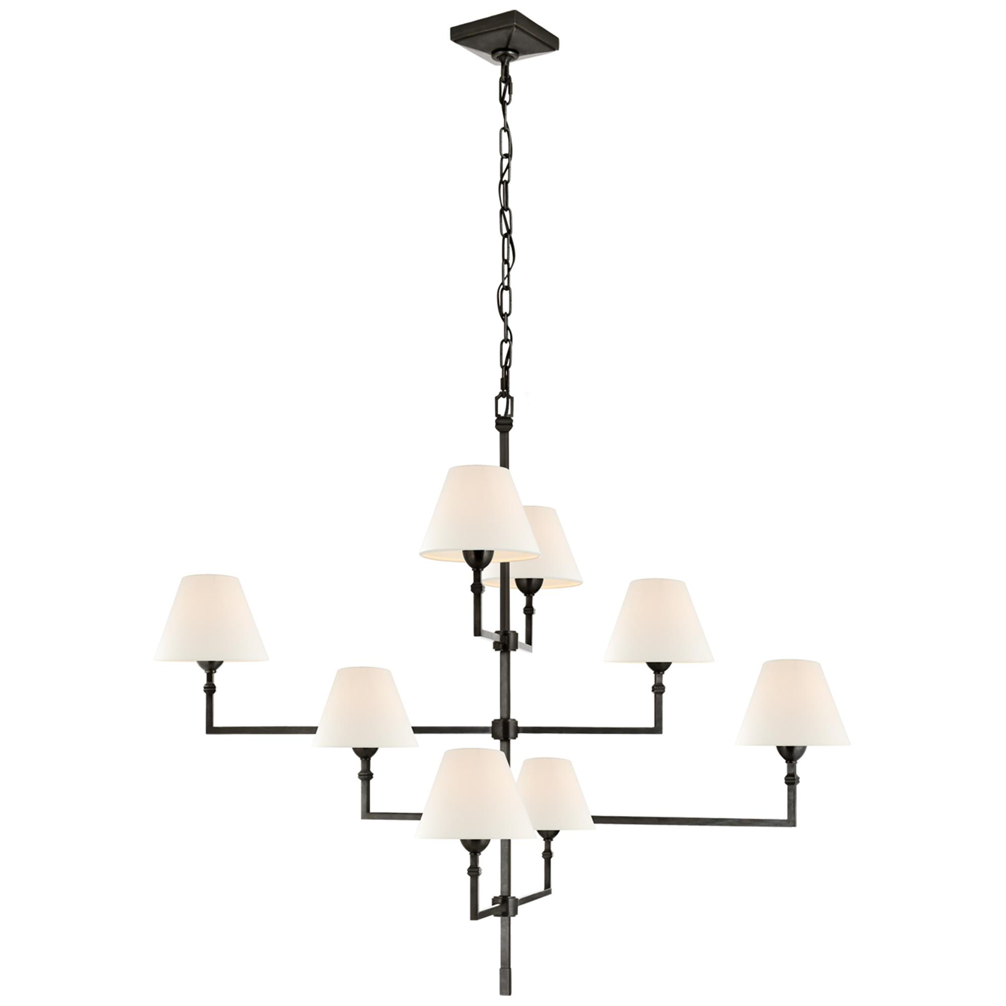 Shown in Gun Metal finish and Linen shade