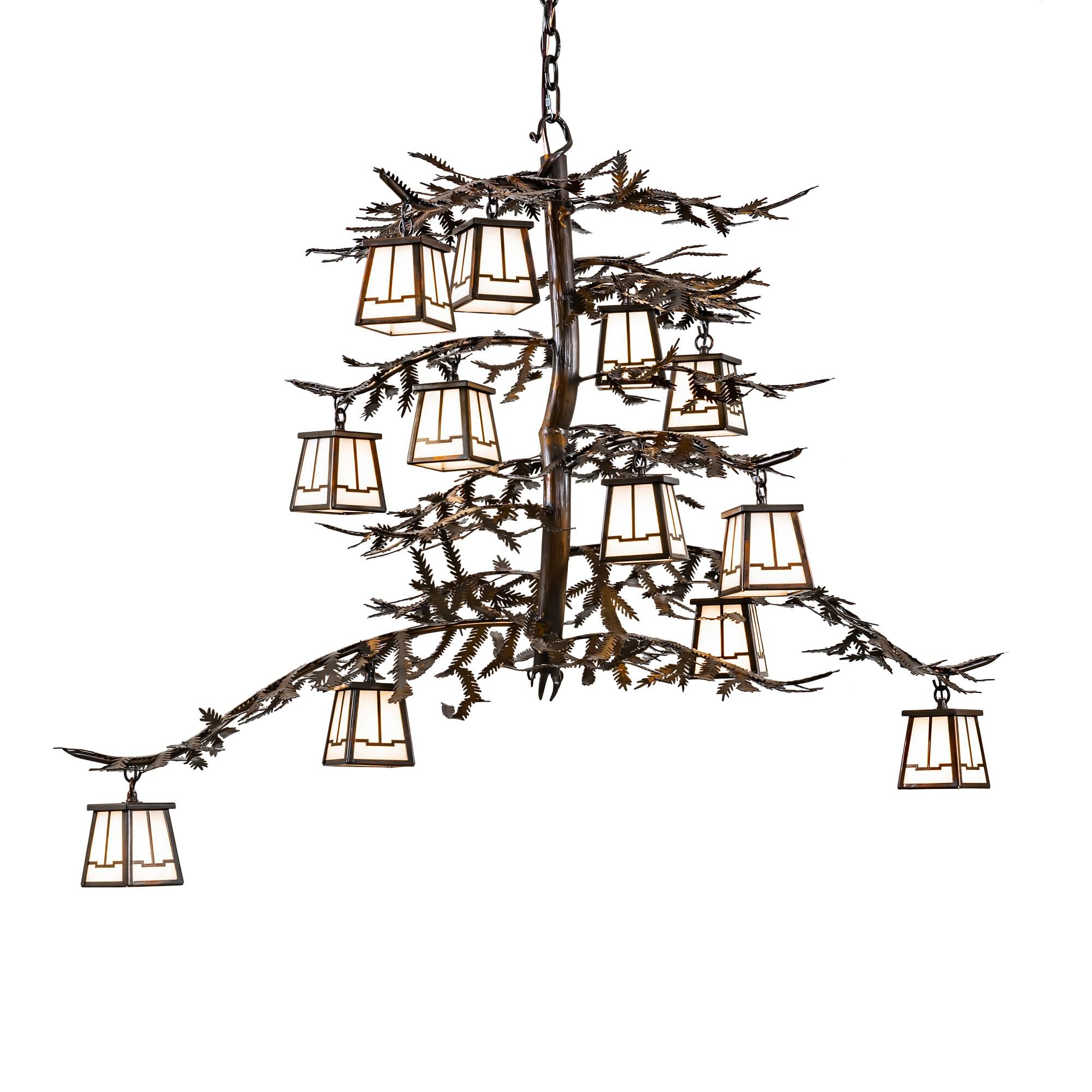 Pine Branch 48 Inch 12 Light Chandelier by Meyda Lighting
