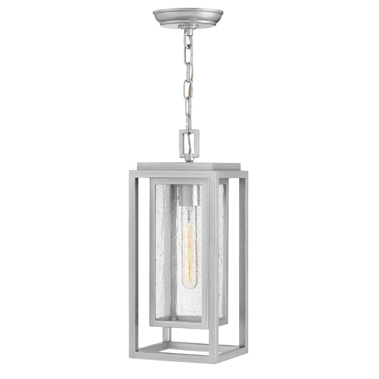 Shown in Satin Nickel finish and Clear Seedy glass