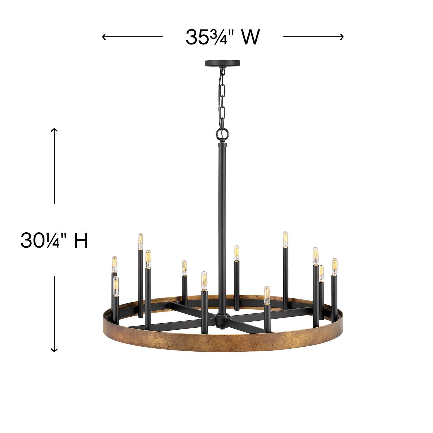 Wells 35 Inch 12 Light Chandelier by Hinkley Lighting