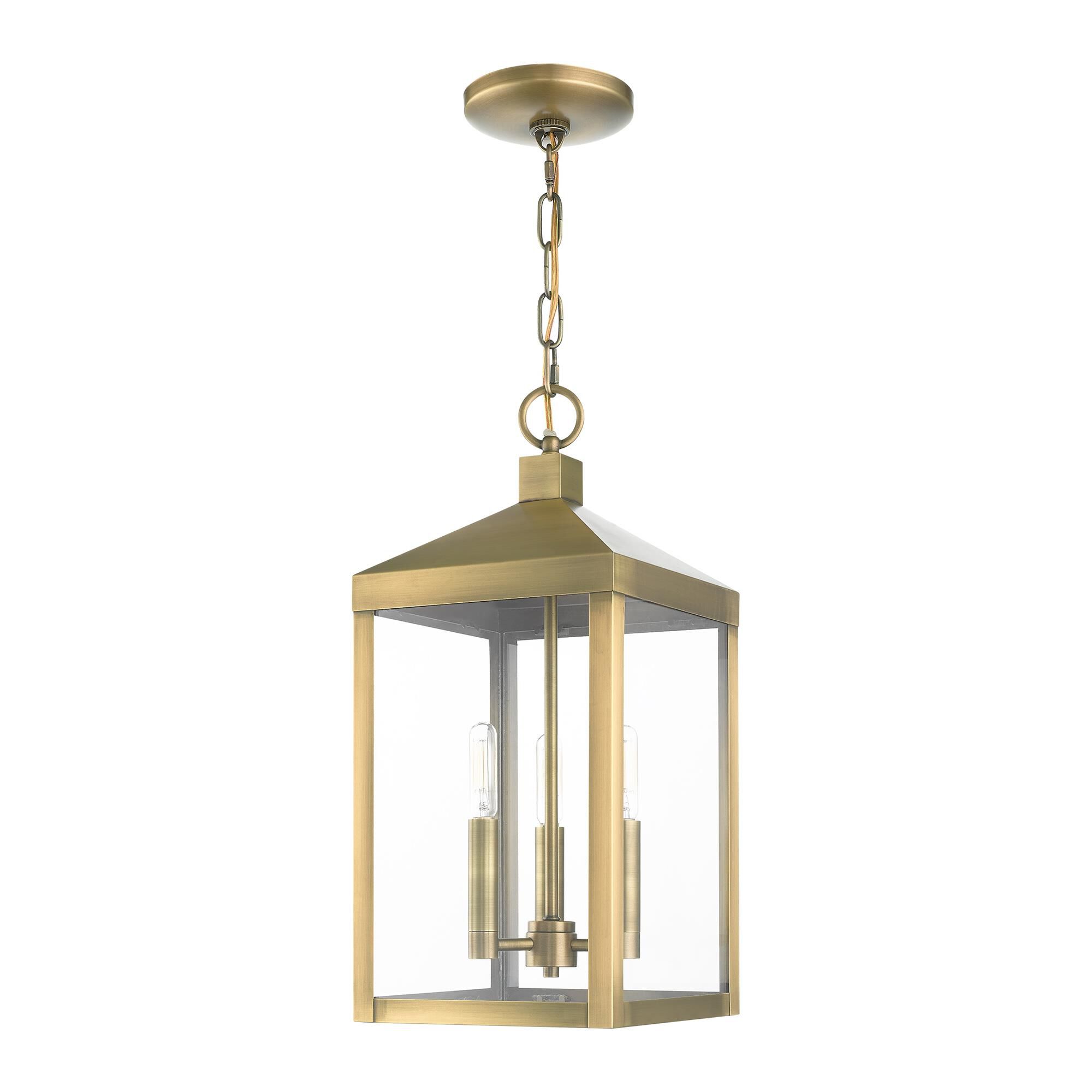 Nyack 18 Inch Tall 3 Light Outdoor Hanging Lantern by Livex Lighting