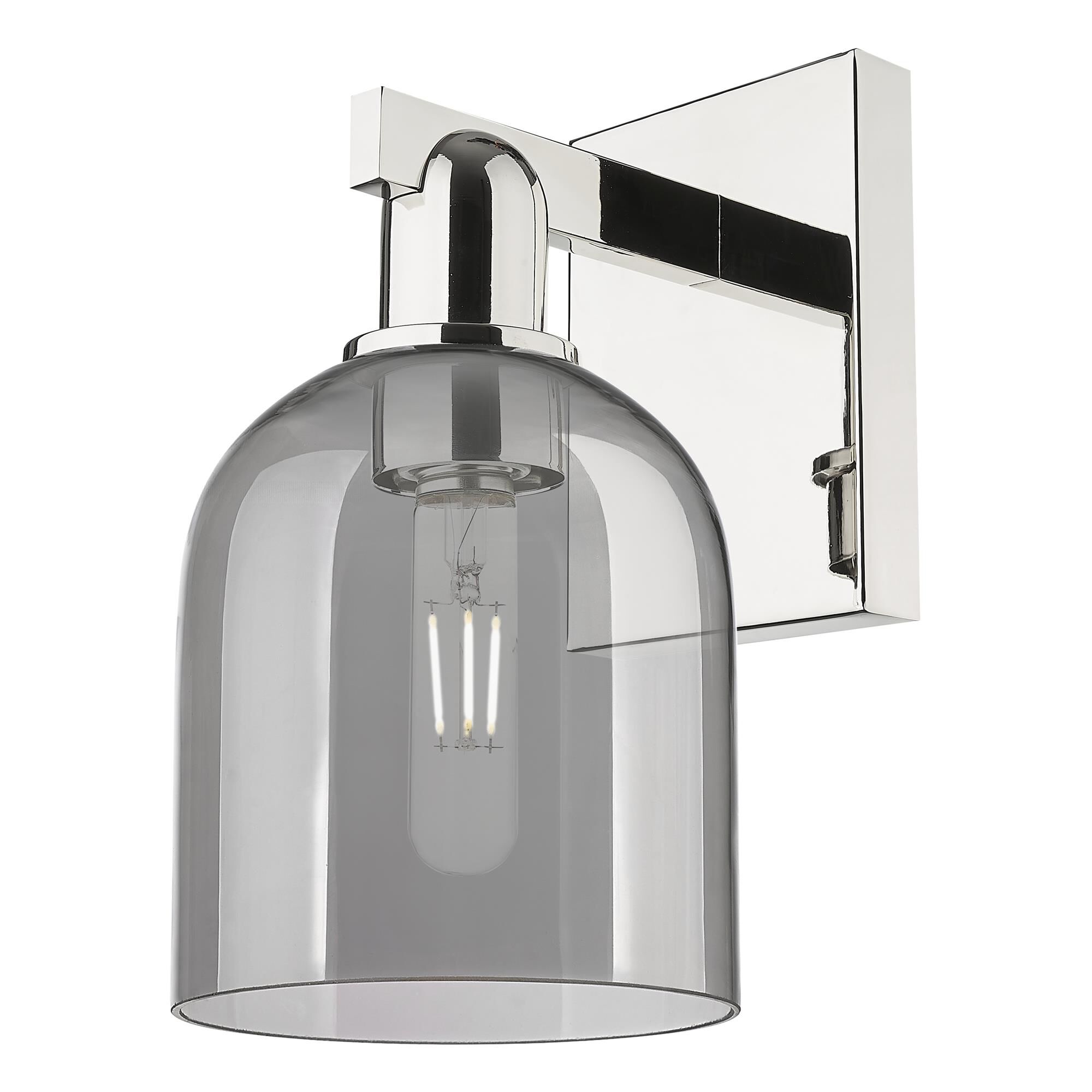 Shown in Polished Nickel finish and Light Smoke glass