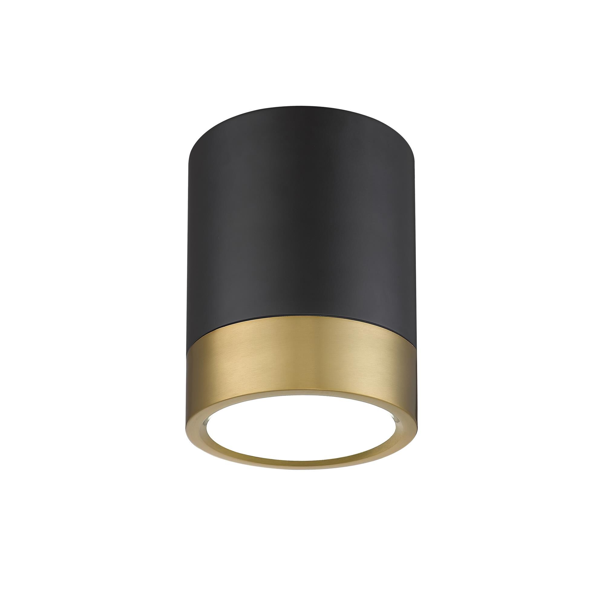 Shown in Matte Black + Modern Gold finish and Frosted glass and Frosted shade