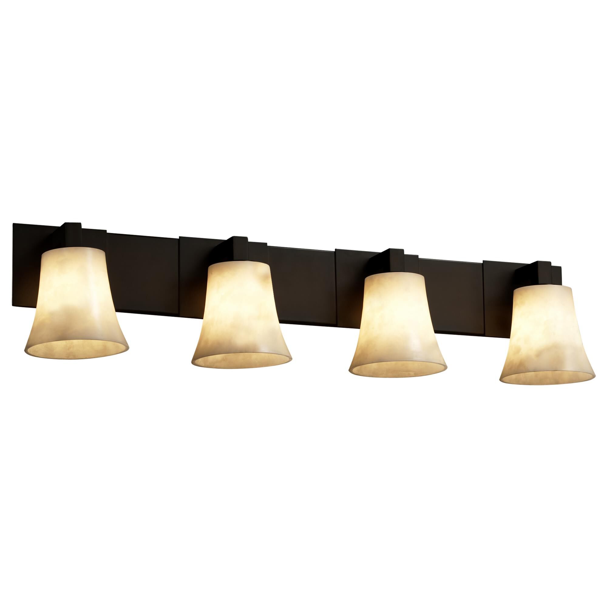 Shown in Dark Bronze finish and Clouds Resin glass and Round Flared accent