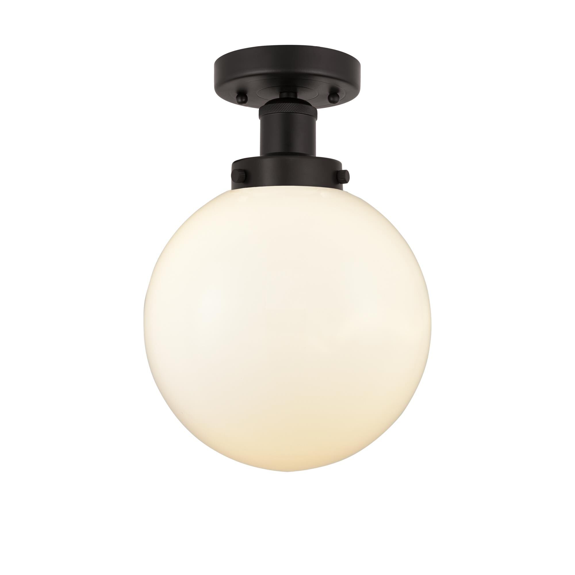 Shown in Oil Rubbed Bronze, Matte White finish and Matte White glass and Matte White Glass shade