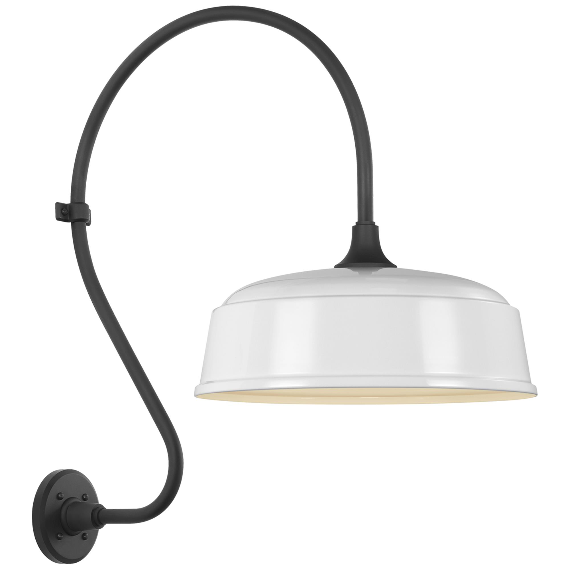 Shown in Matte Black finish and White shade