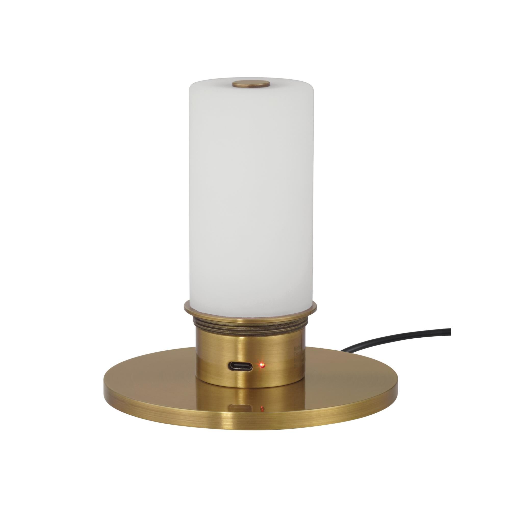 Shown in Brass finish and Off White Shantung shade