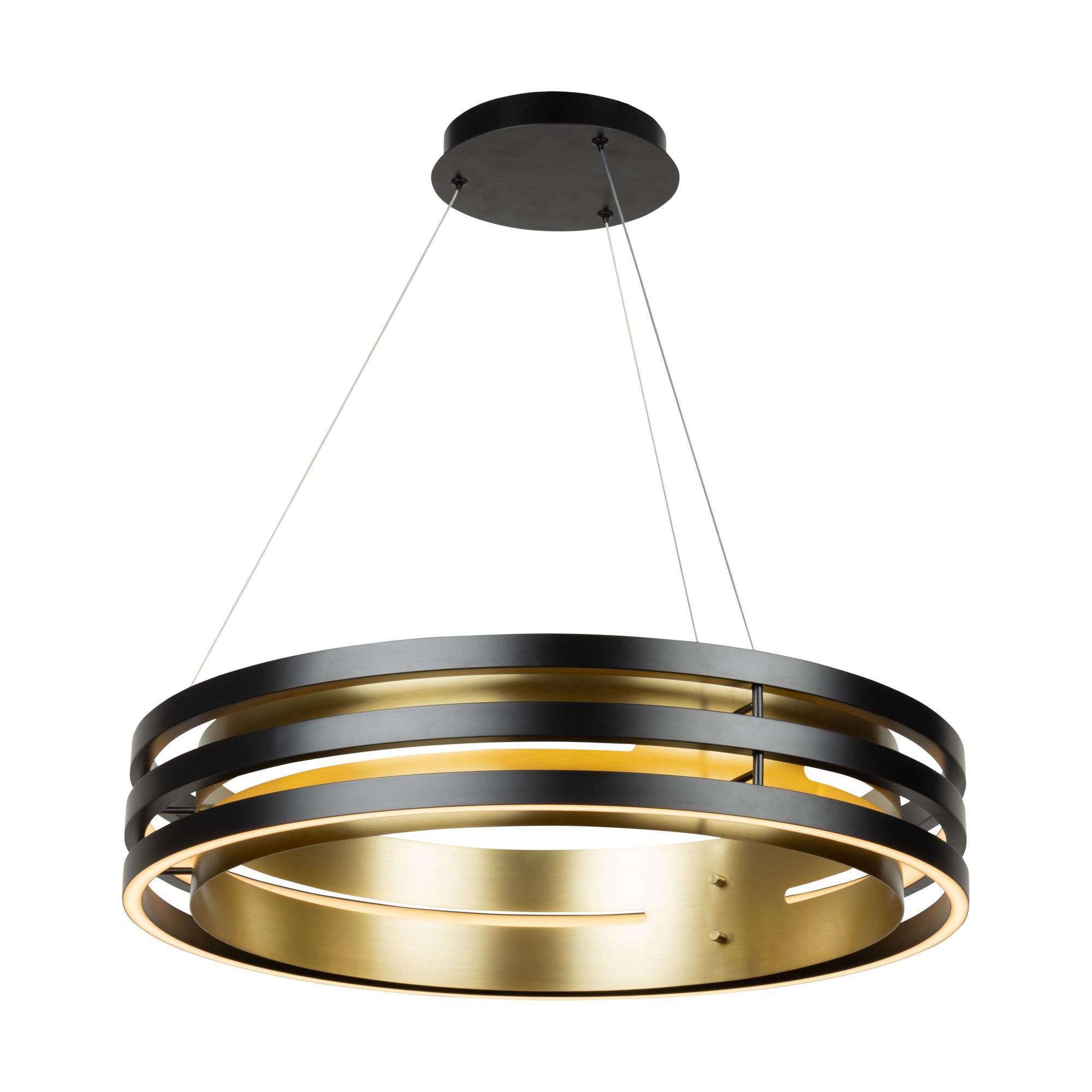 Shown in Black And Brushed Brass finish and Silicone shade