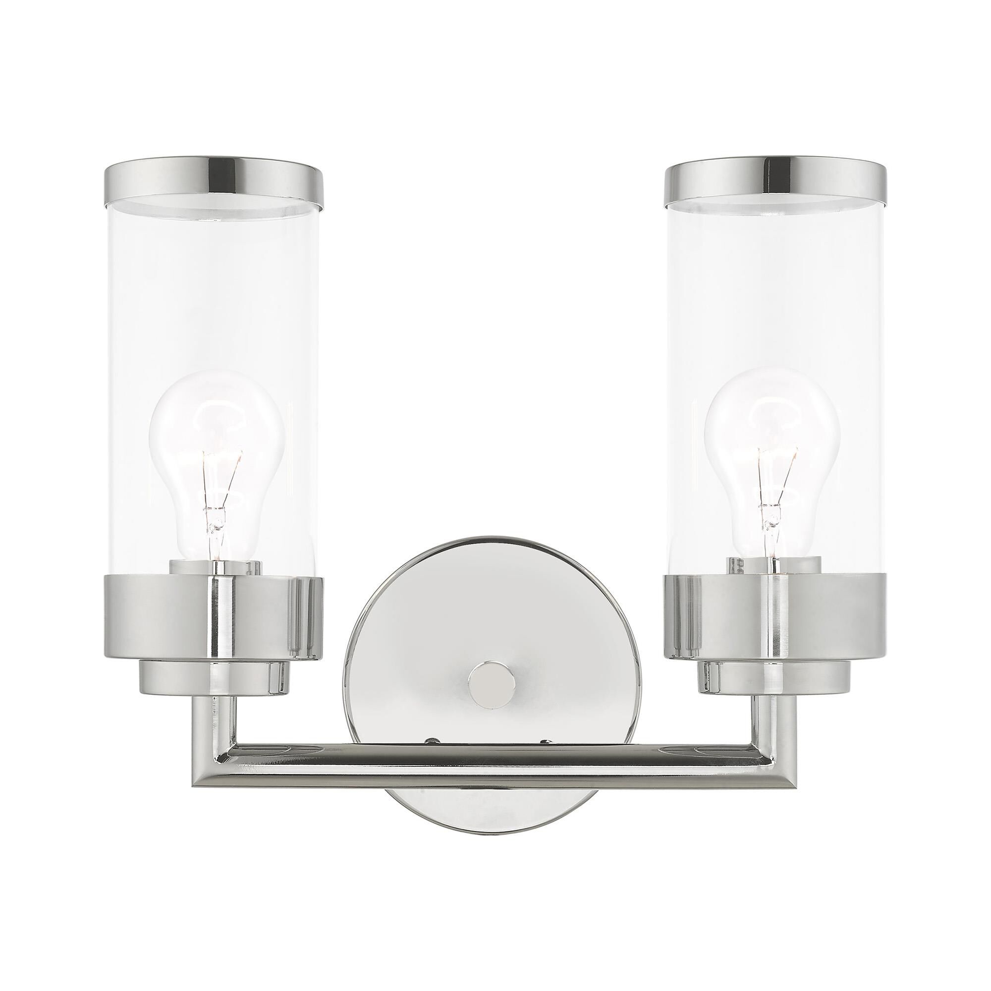 Shown in Polished Chrome finish and Clear glass