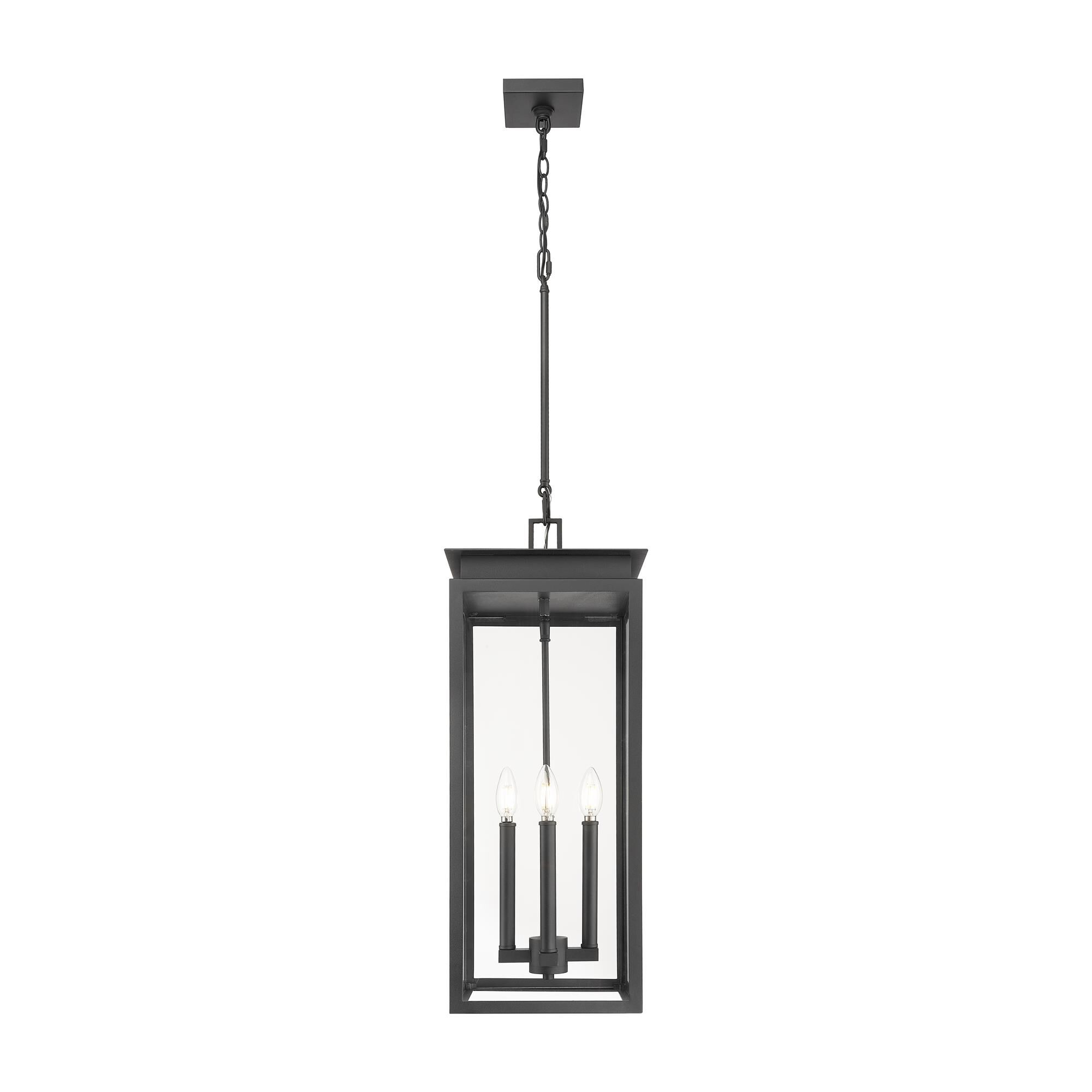 Shown in Black finish and Clear glass and Clear shade