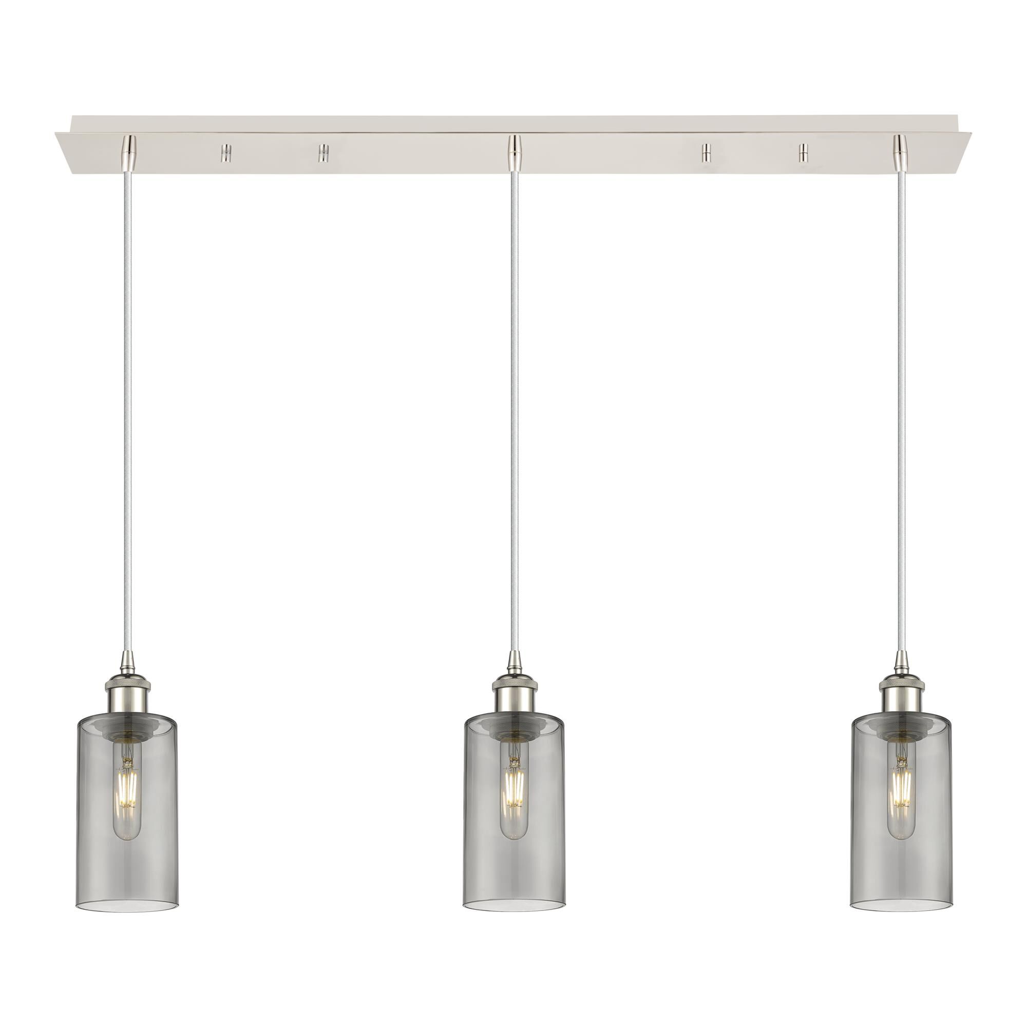 Shown in Polished Nickel finish and Light Smoke shade
