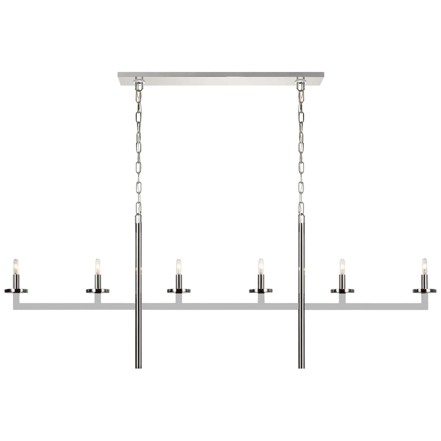 Kelly Wearstler Liaison 217 Inch 6 Light Linear Suspension Light by Visual Comfort Signature Collection