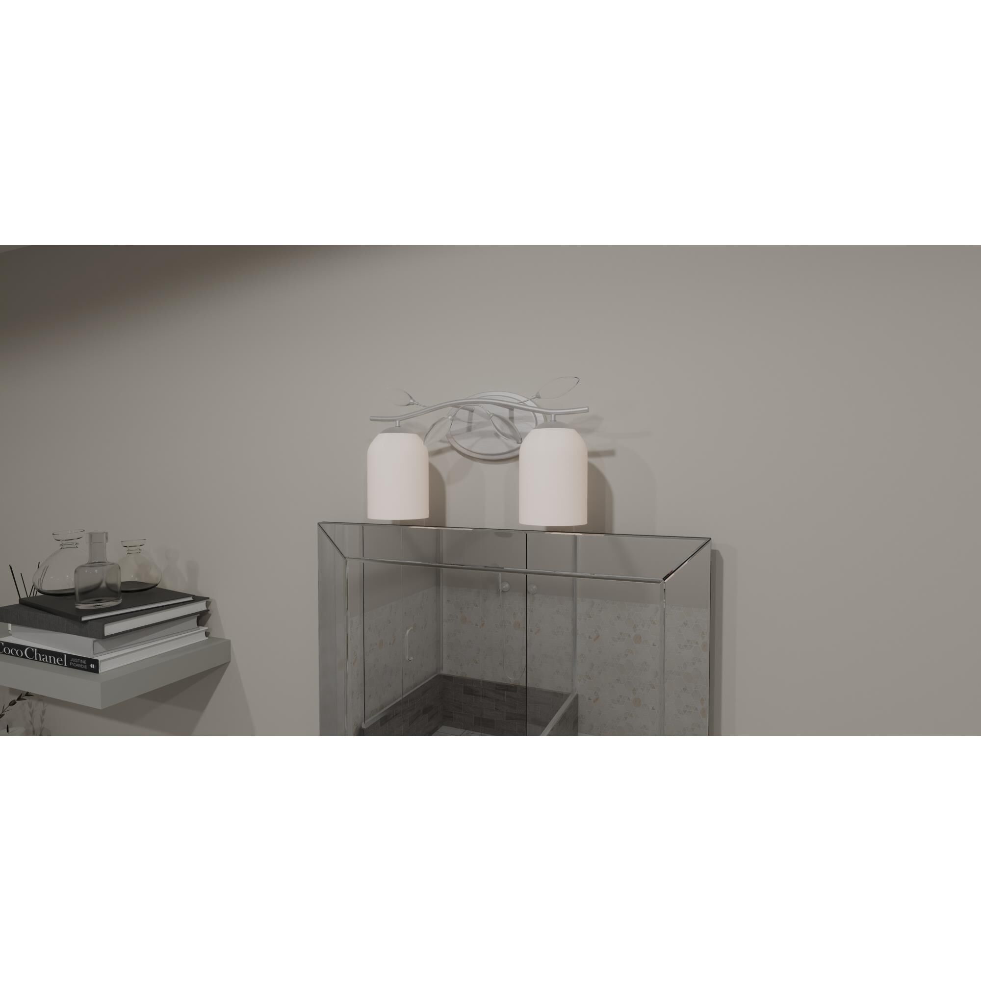 Shown in Brushed Nickel finish and Opal Etched Hammered glass