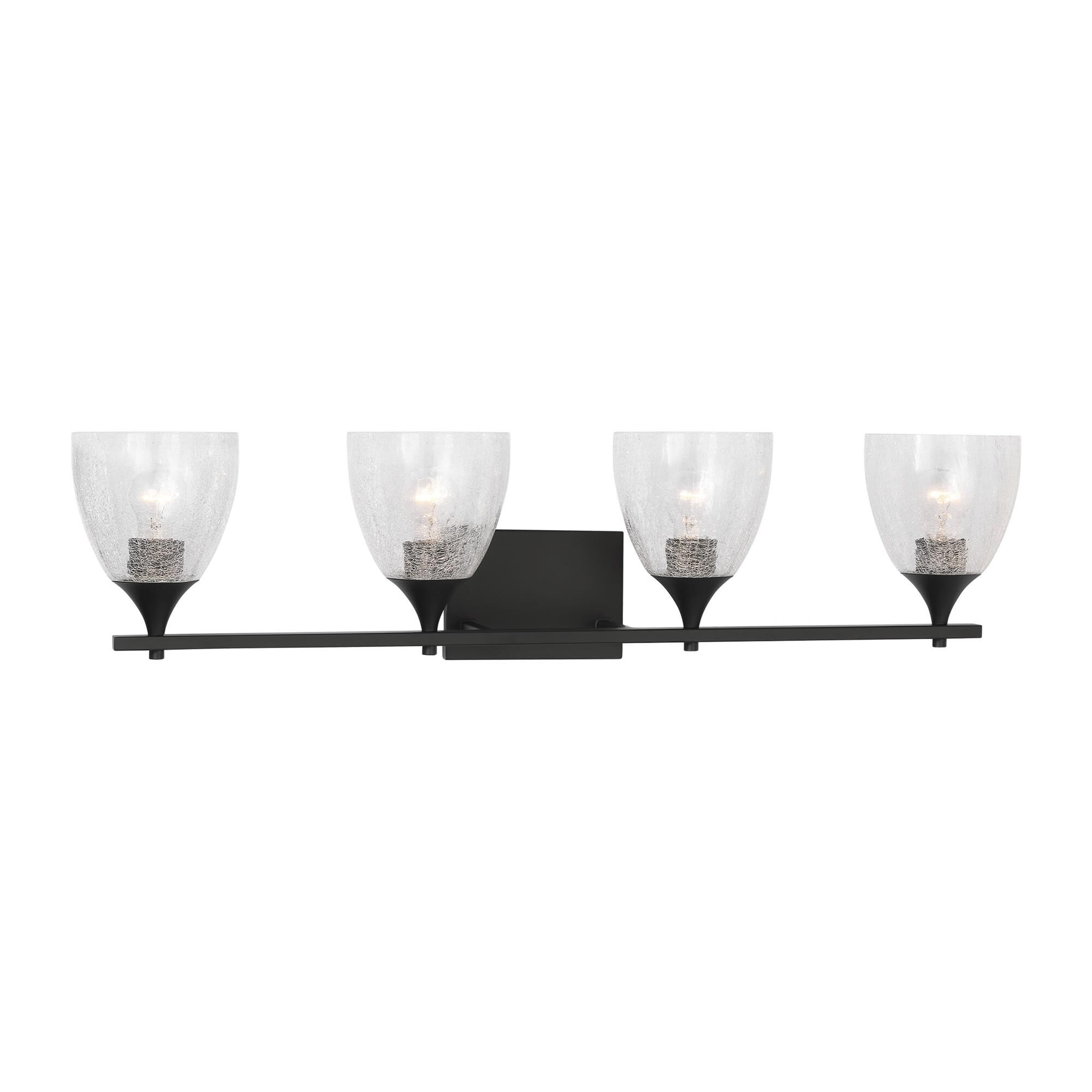 Shown in Midnight Black finish and Clear Crackle glass