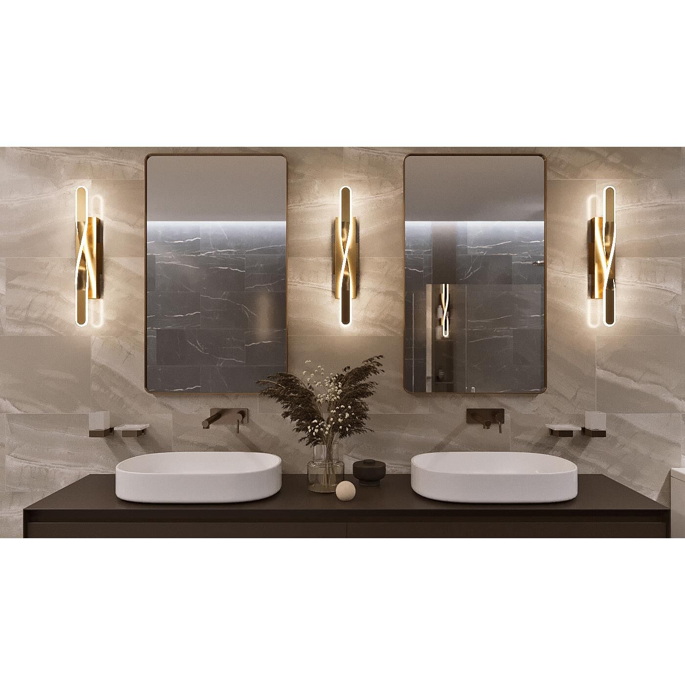 Shown in Satin Brass finish and White Acrylic shade