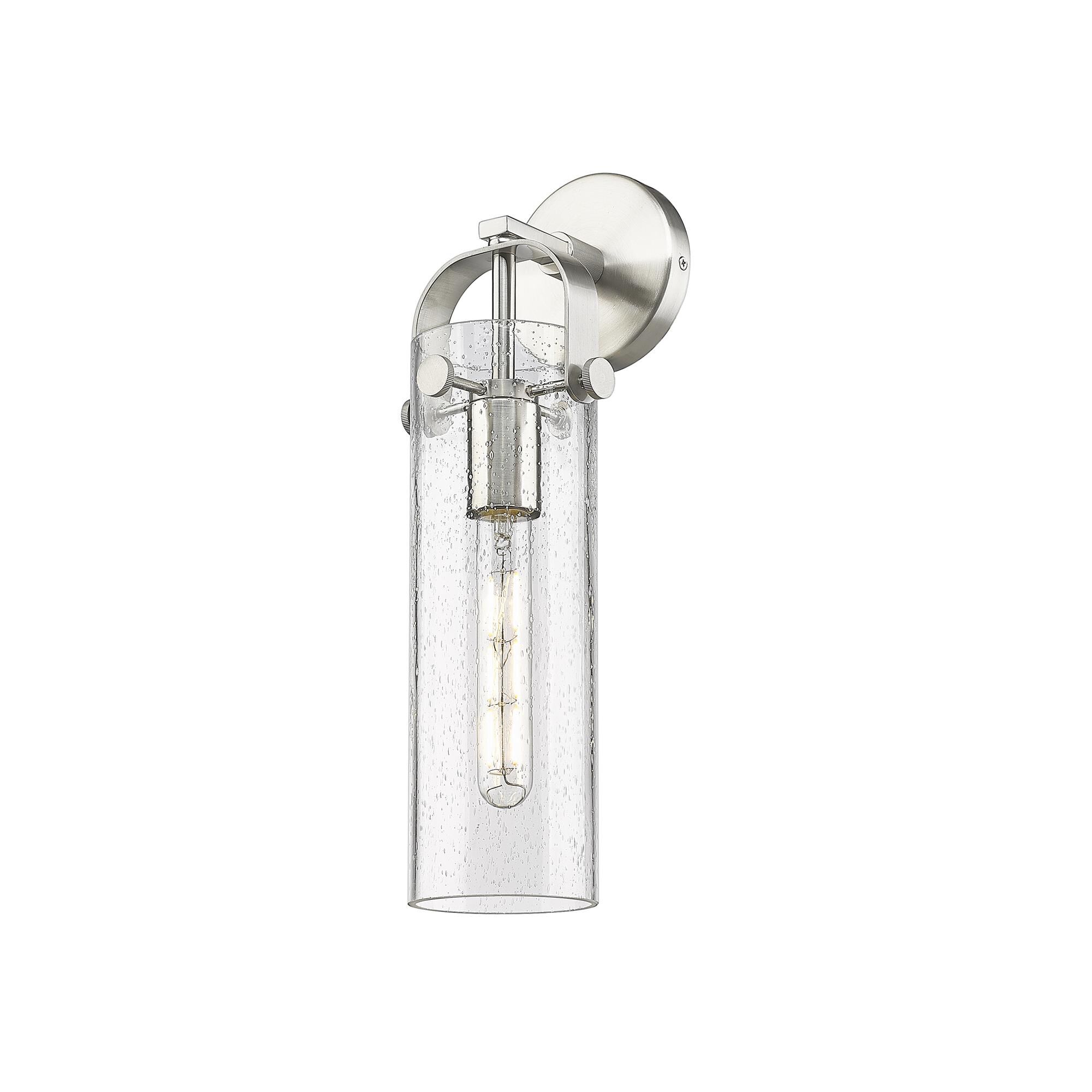 Shown in Satin Nickel finish and Seedy glass