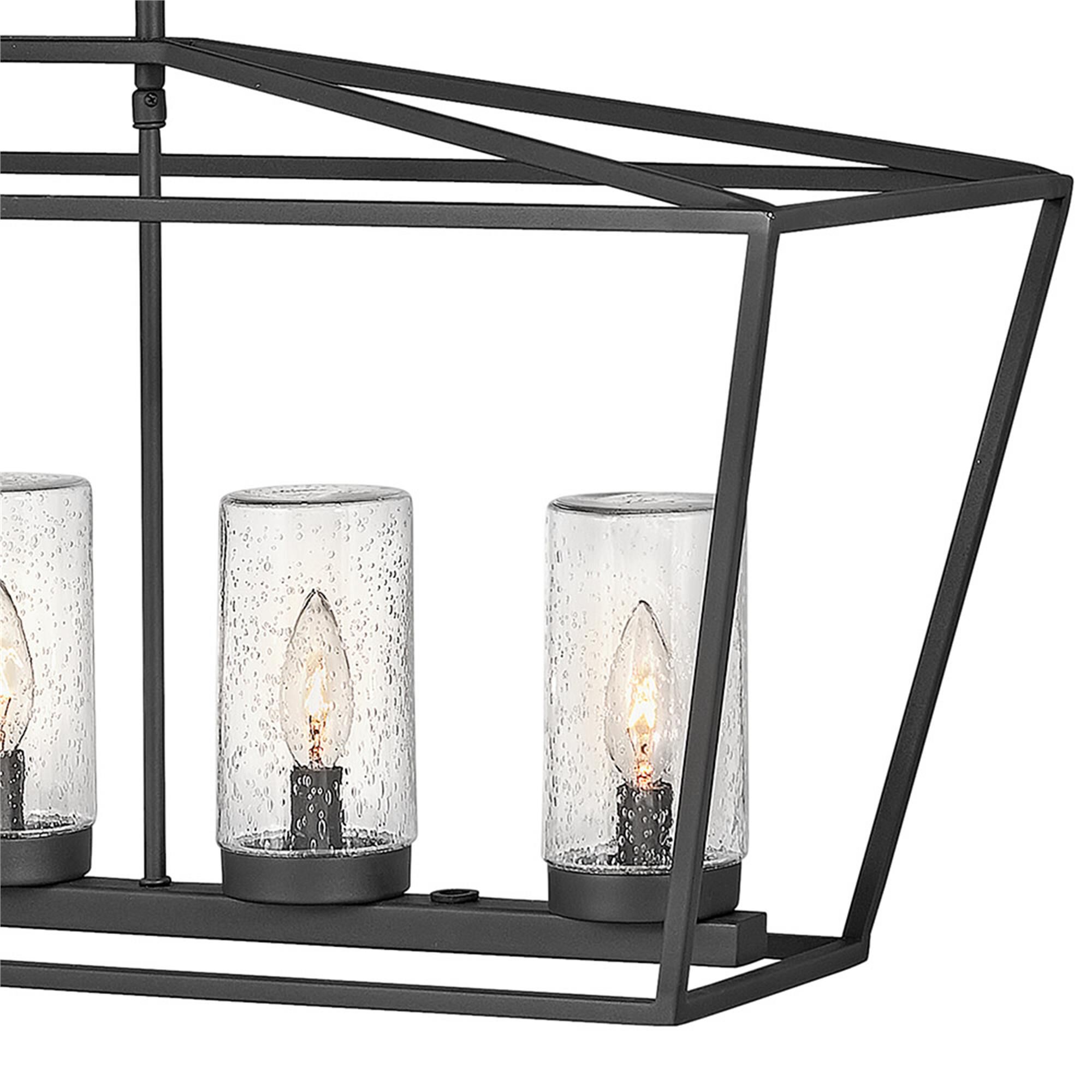 Shown in Museum Black finish and Clear Seedy glass
