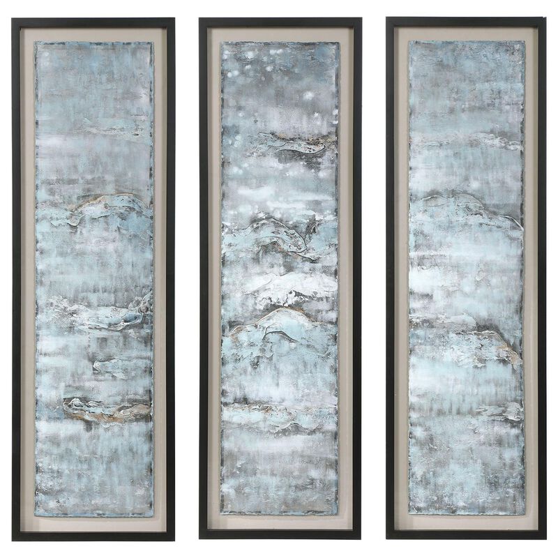 Uttermost Ocean Swell Painted Metal Art, S/3, 3 Cartons Painting by Uttermost