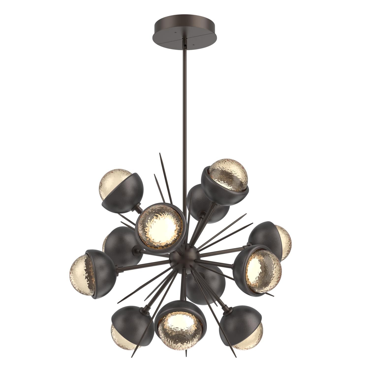 Shown in Flat Bronze finish and Amber glass and Graphite accent