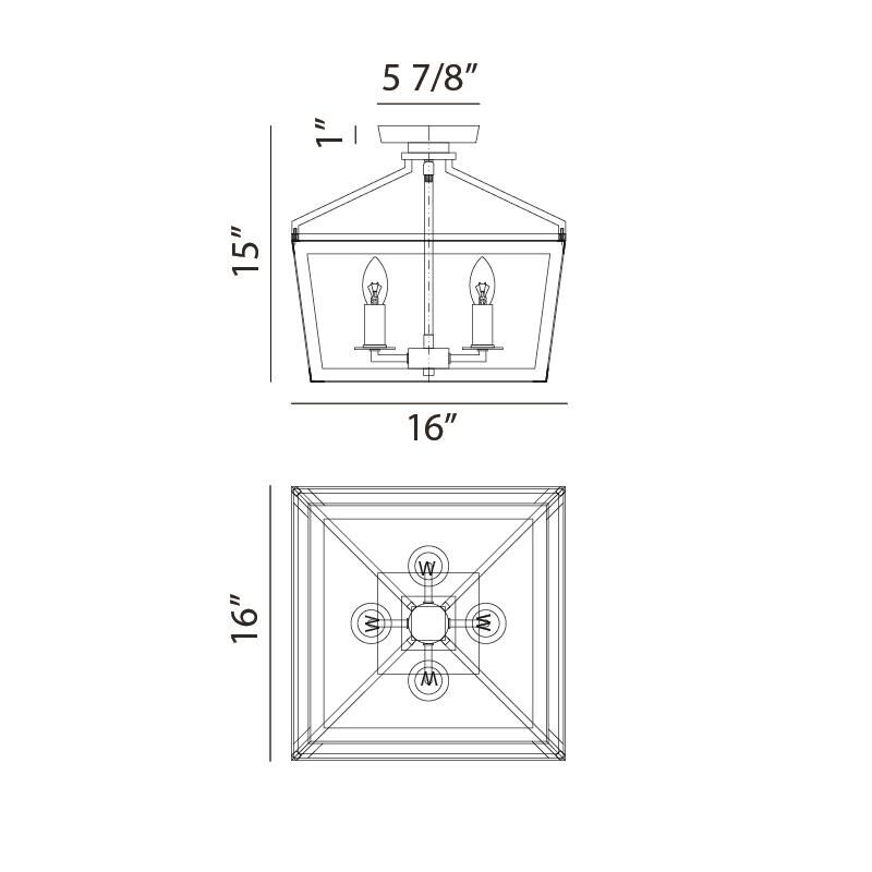 Mavonshire 16 Inch 1 Light Flush Mount by Matteo Lighting