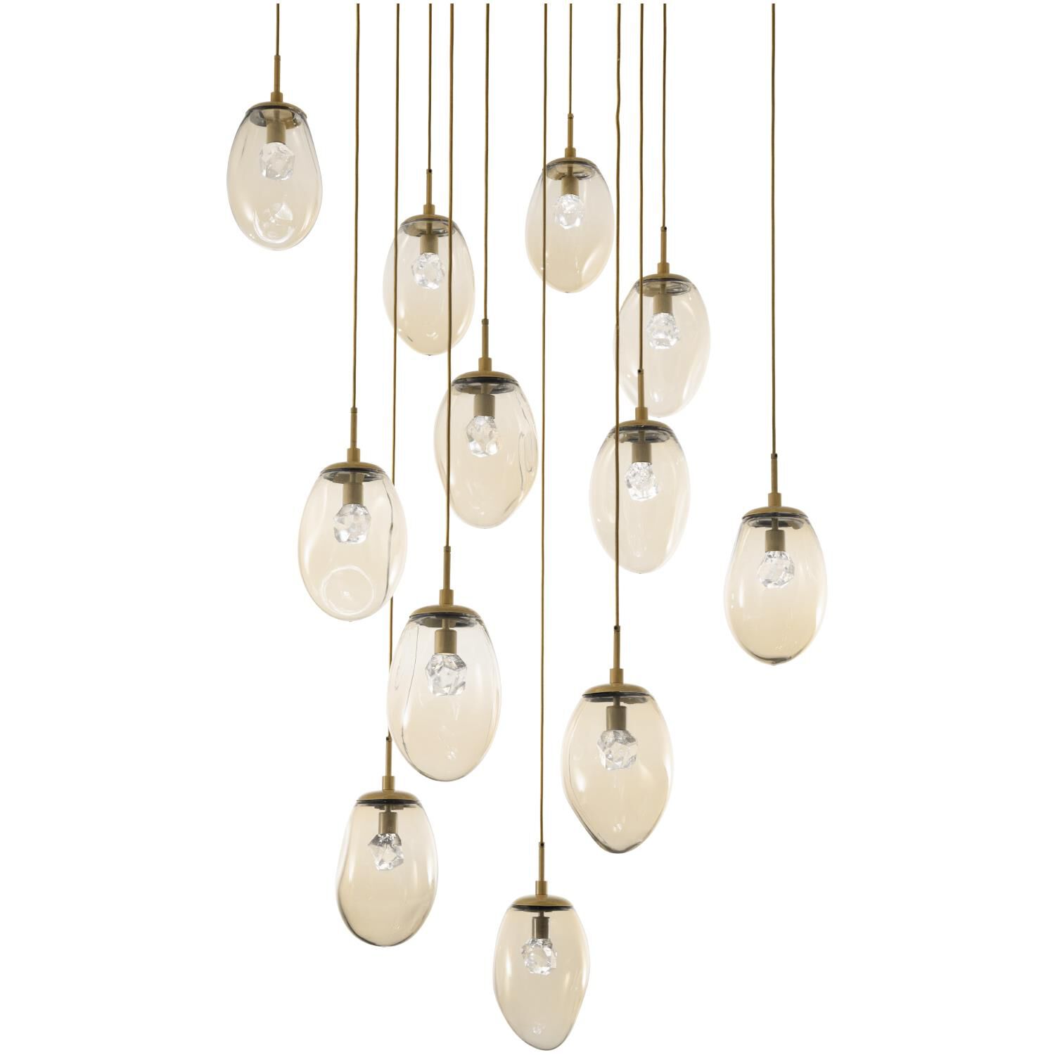 Shown in Gilded Brass finish and Zircon Inner Amber Outer glass