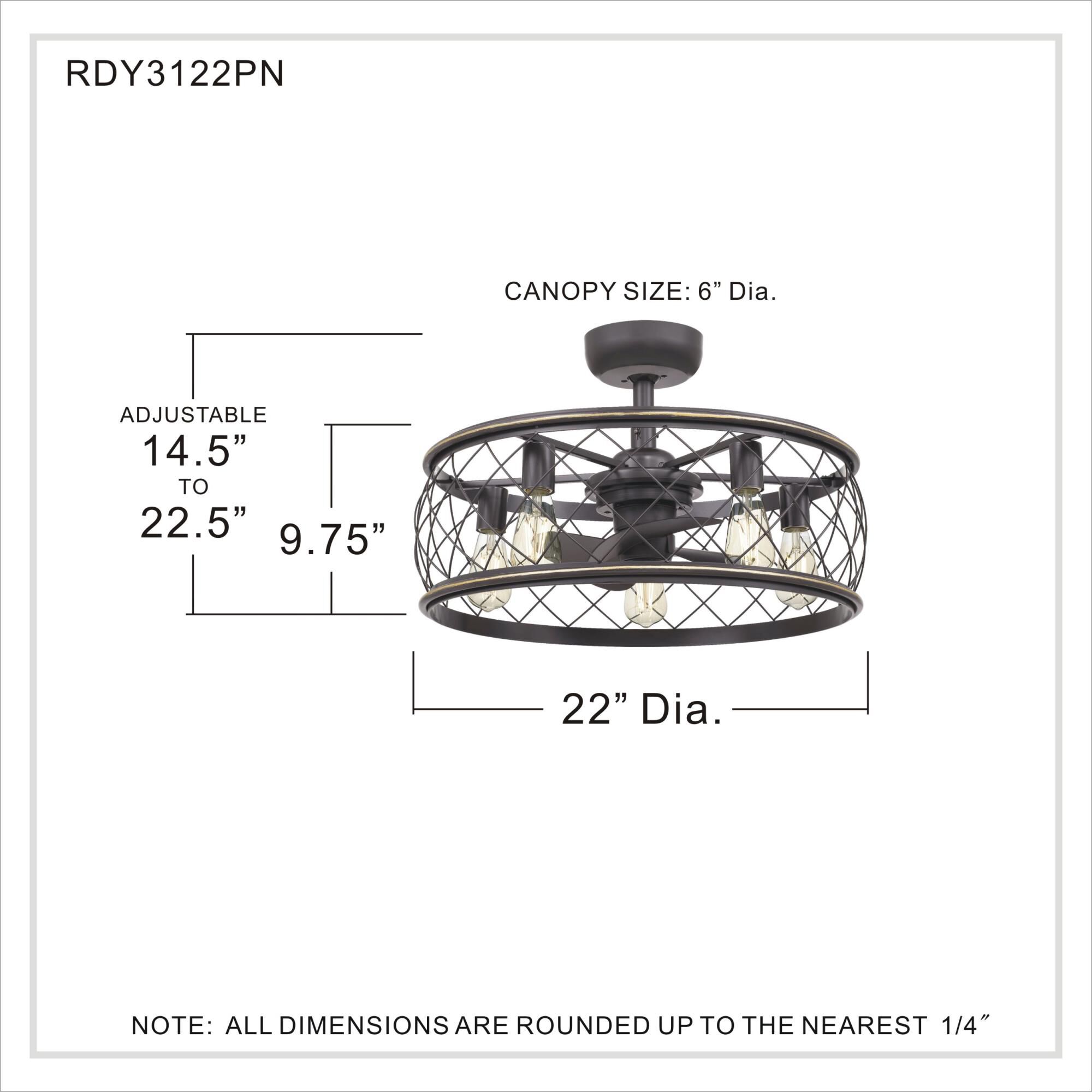 Dury 22 Inch Chandelier Ceiling Fan by Quoizel