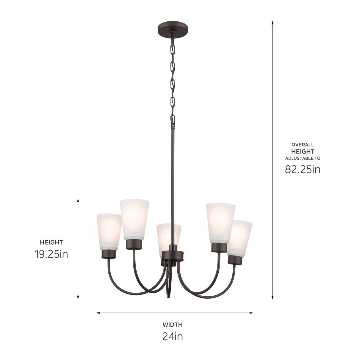 Erma 24 Inch 5 Light Mini Chandelier by Kichler Lighting