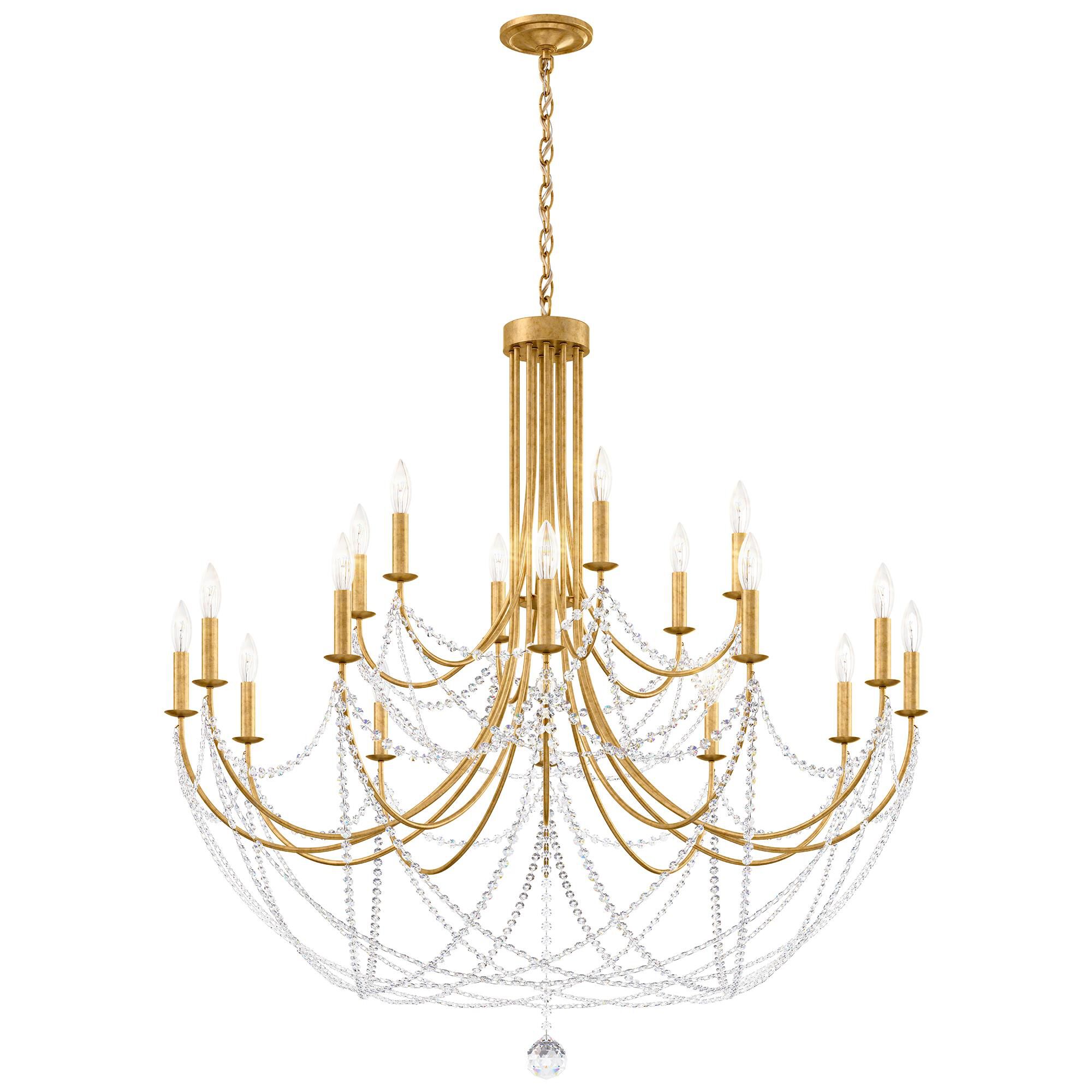 Shown in Heirloom Gold finish and Clear Optic crystal