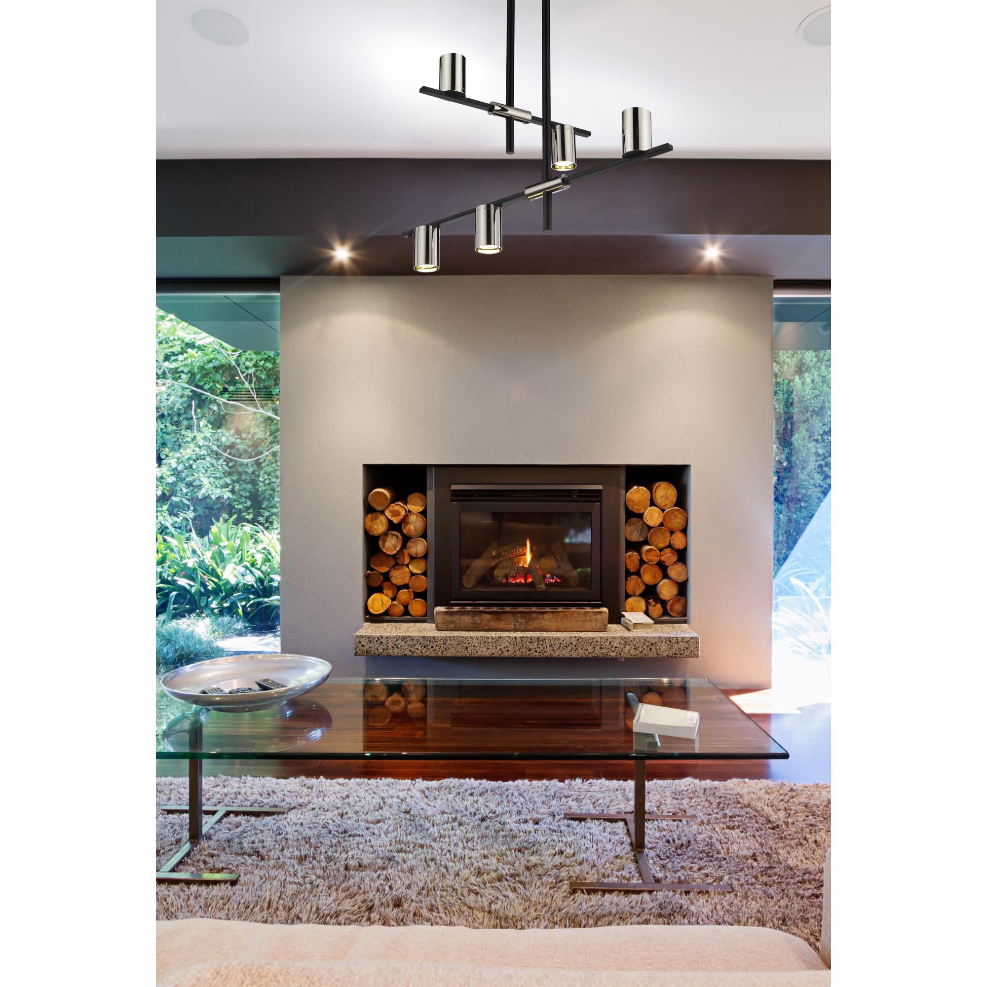 Shown in Mate Black and Polished Nickel finish