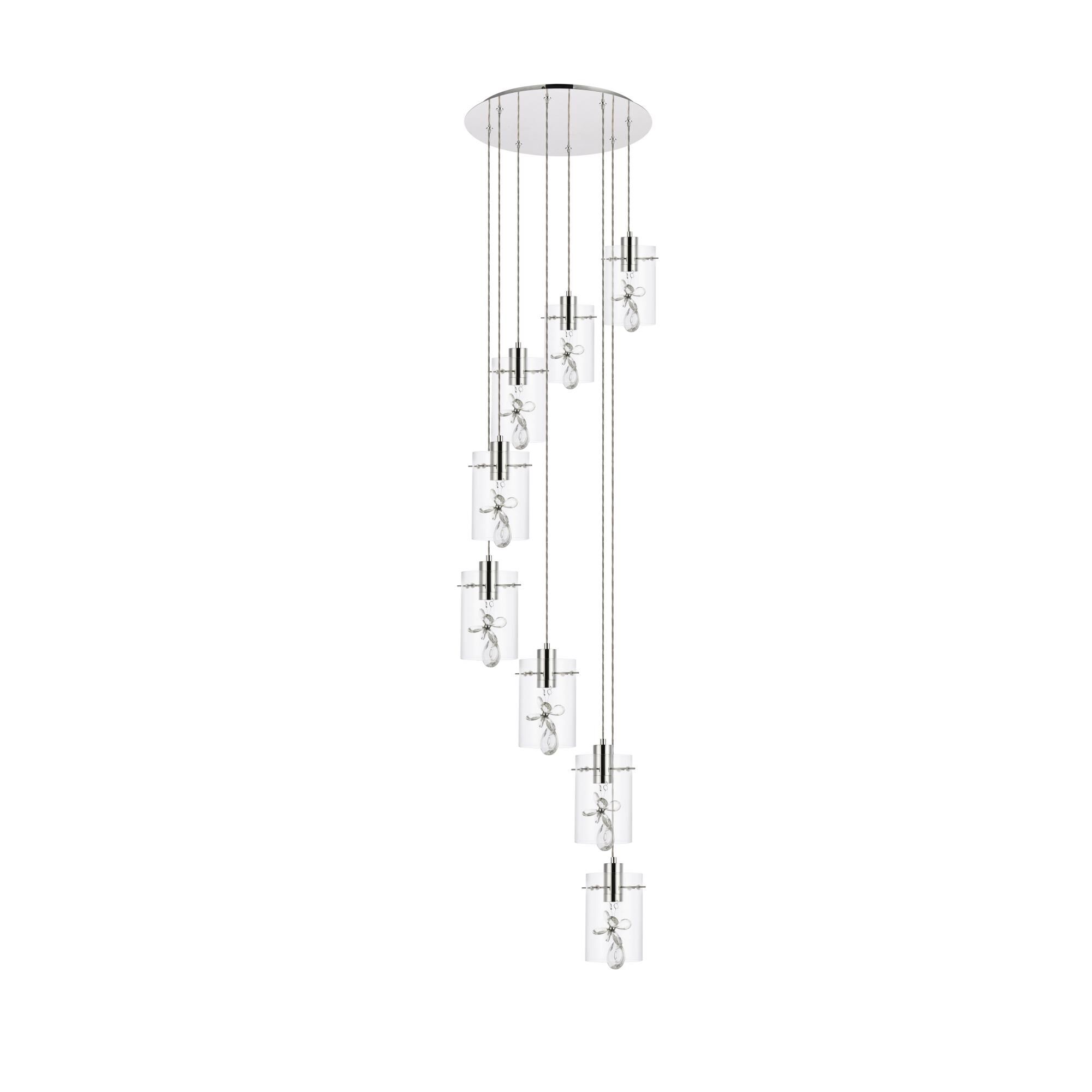 Hana 18 Inch 8 Light LED Multi Light Pendant by Elegant Lighting