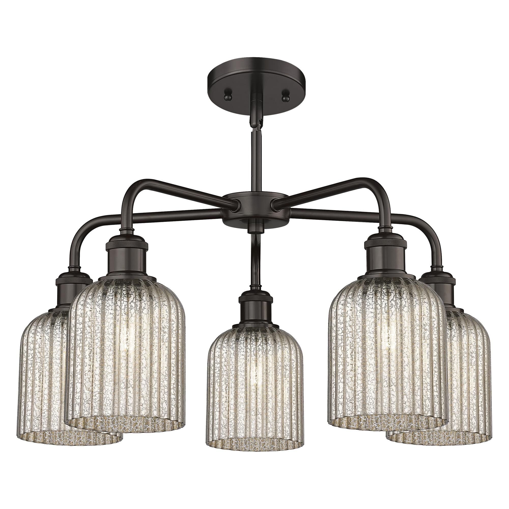 Shown in Oil Rubbed Bronze finish and Mercury shade