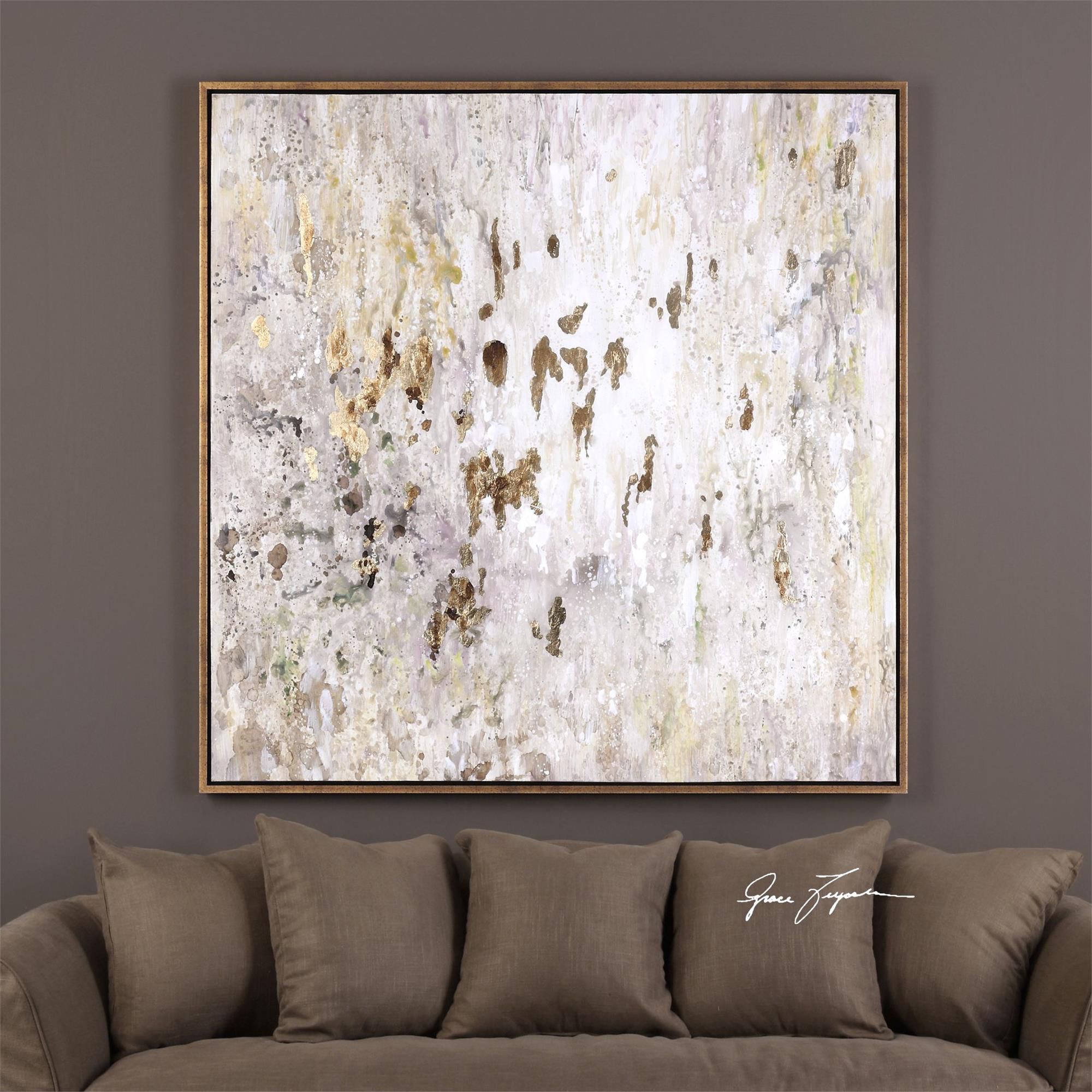 Golden Raindrops Painting,