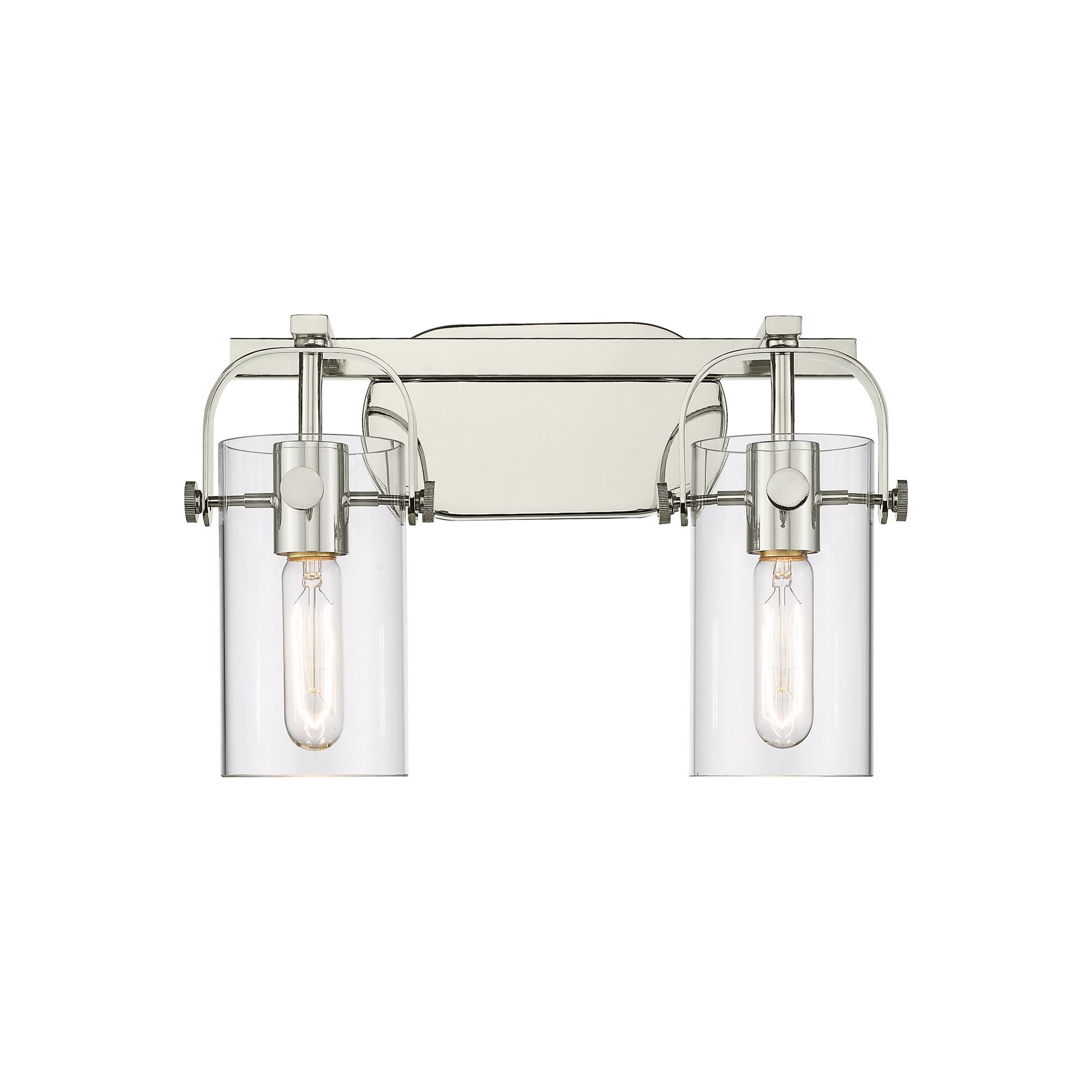 Shown in Polished Nickel finish and Clear glass and Clear Glass shade