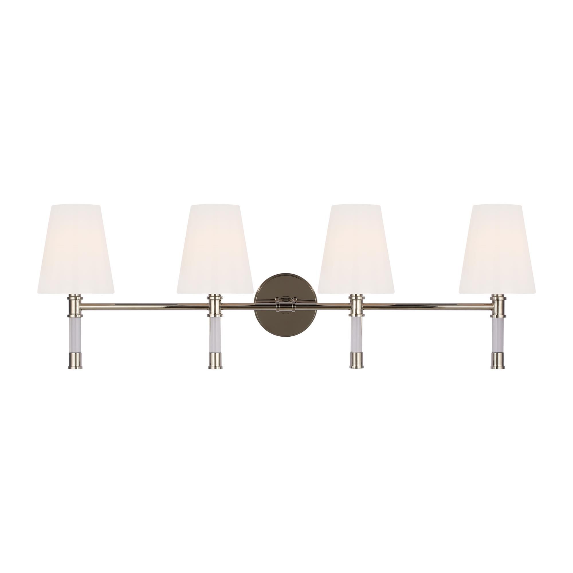 Shown in Polished Nickel finish and Milk Glass s shade