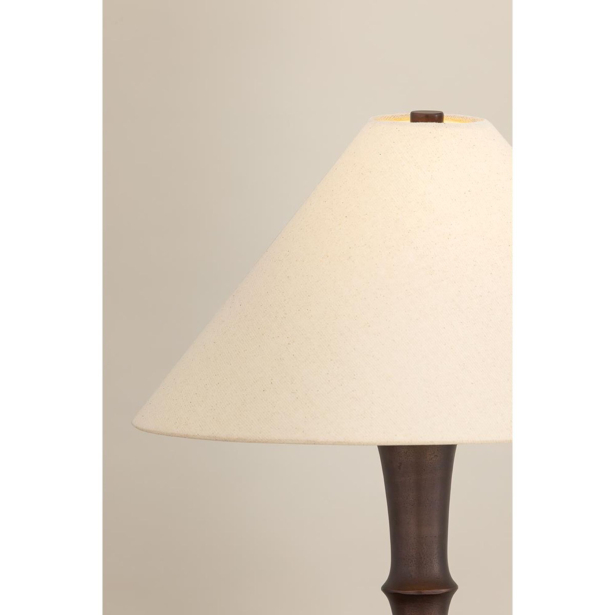 Shown in Bronze finish and Textured Cream shade
