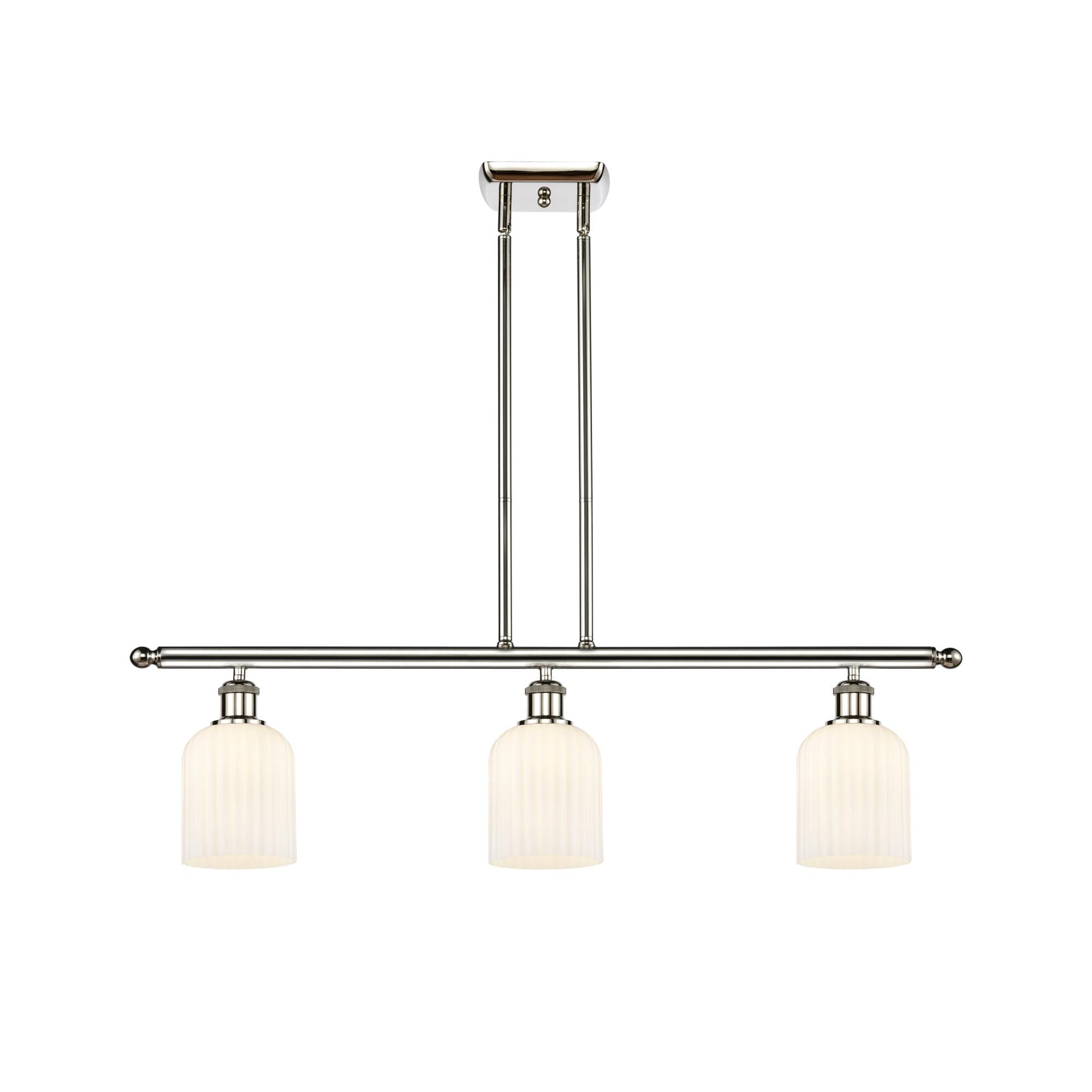 Shown in Polished Nickel finish and Gloss White shade