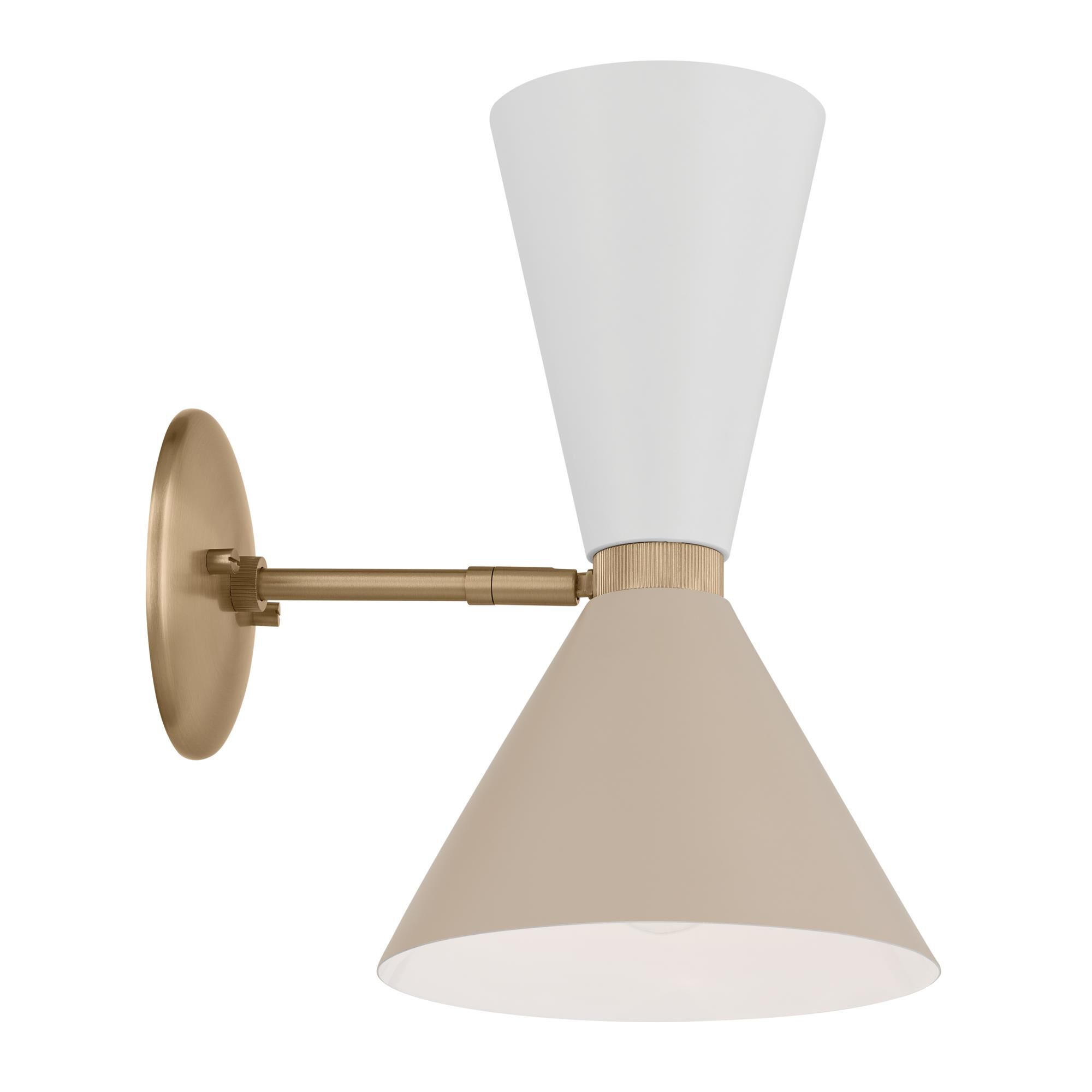 Shown in Champagne Bronze with Greige finish and Metal and Cone shade