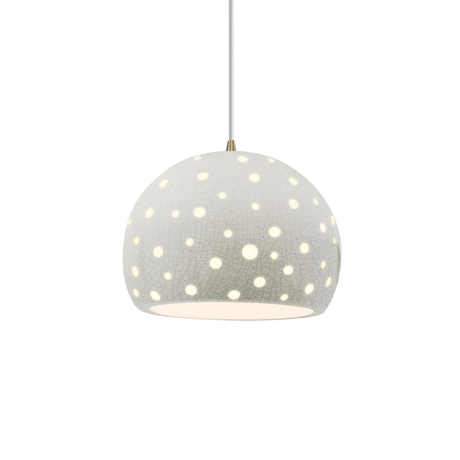 Perforated Globe 10 Inch Large Pendant by Justice Design Group