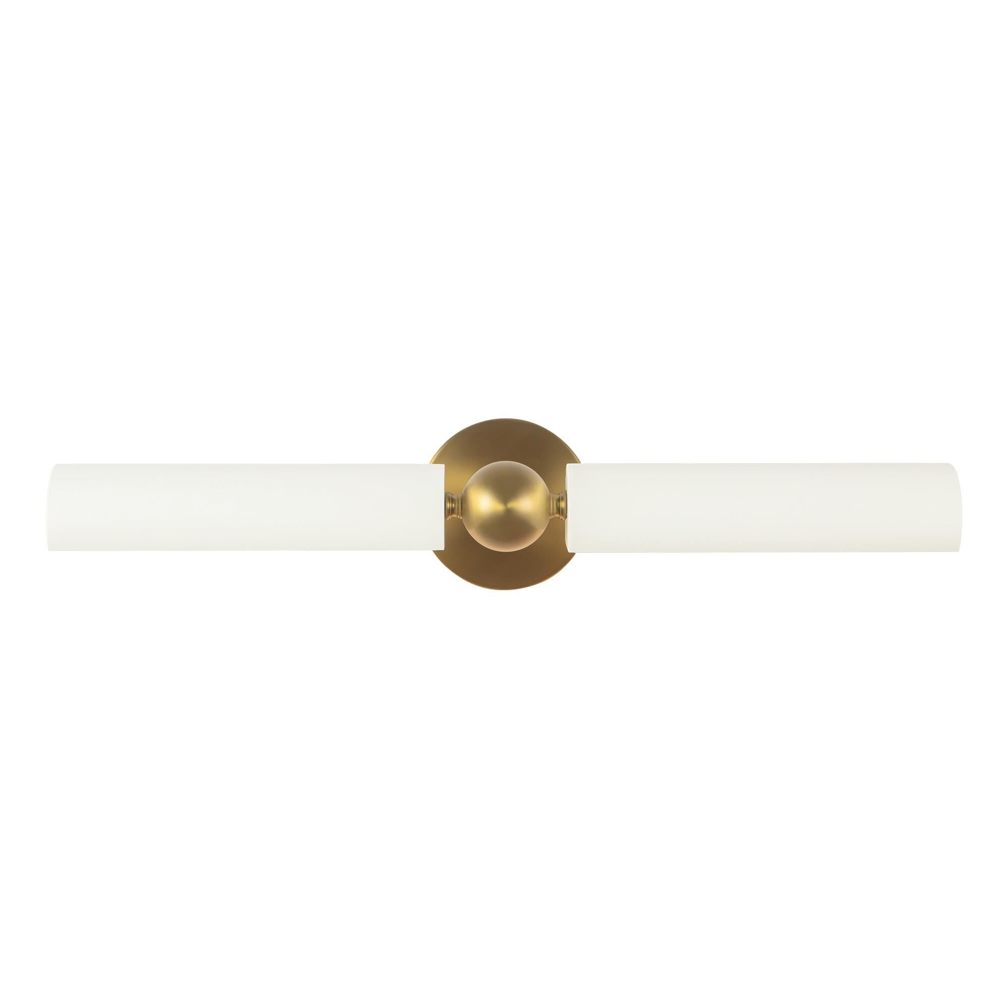 Shown in Brushed Gold and White finish and Steel shade