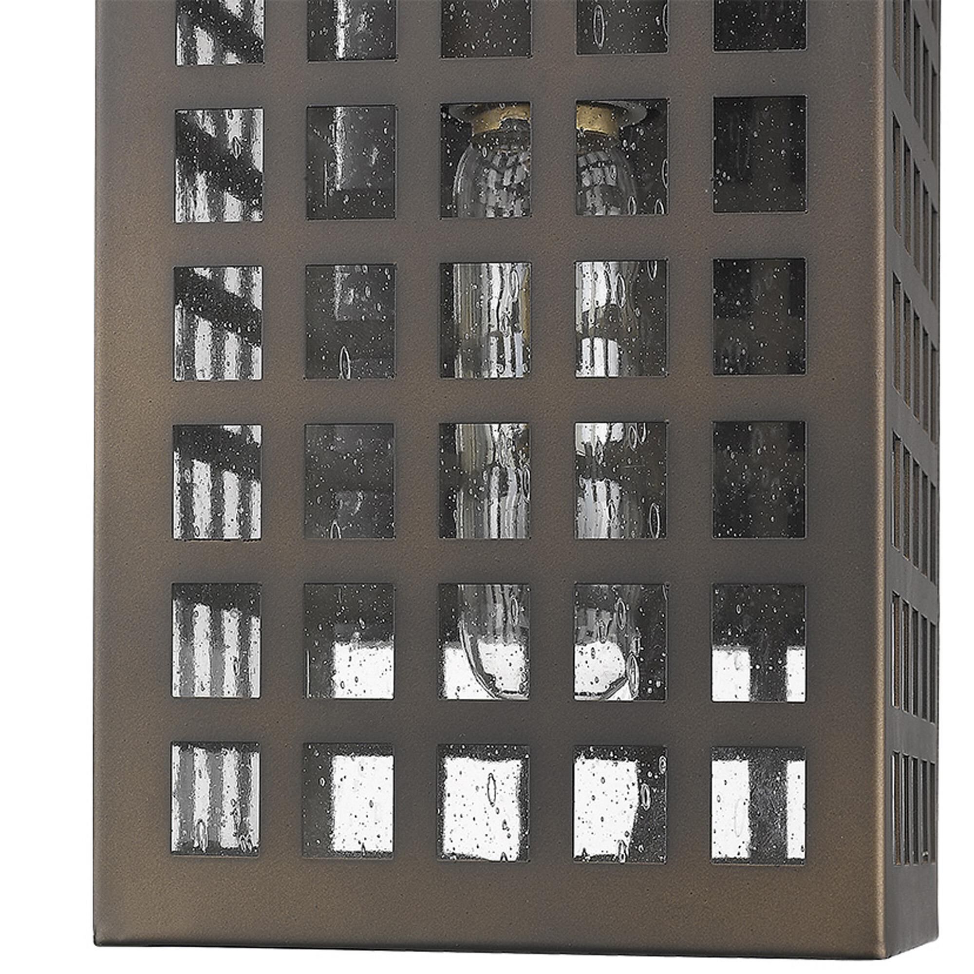Shown in Oil-Rubbed Bronze finish and Clear glass and Clear, Seedy Glass Panes shade