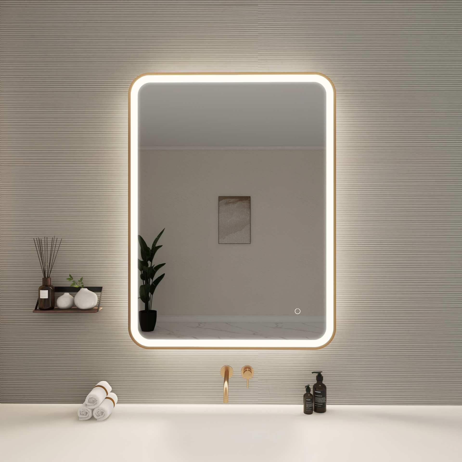 Harmoni 40 Inch Rectangular LED Lighted Mirror by Elegant Decor