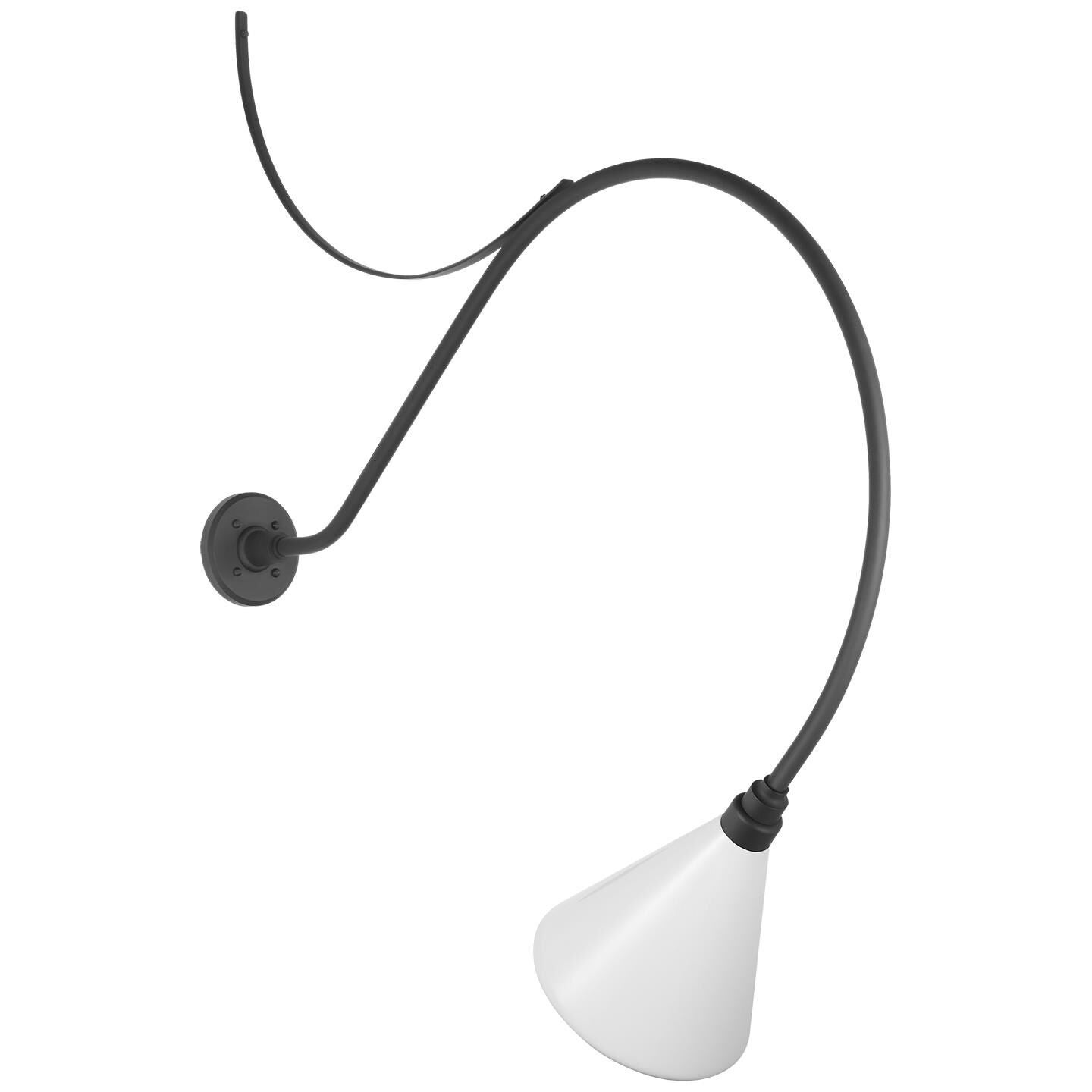 Shown in Matte Black finish and White shade