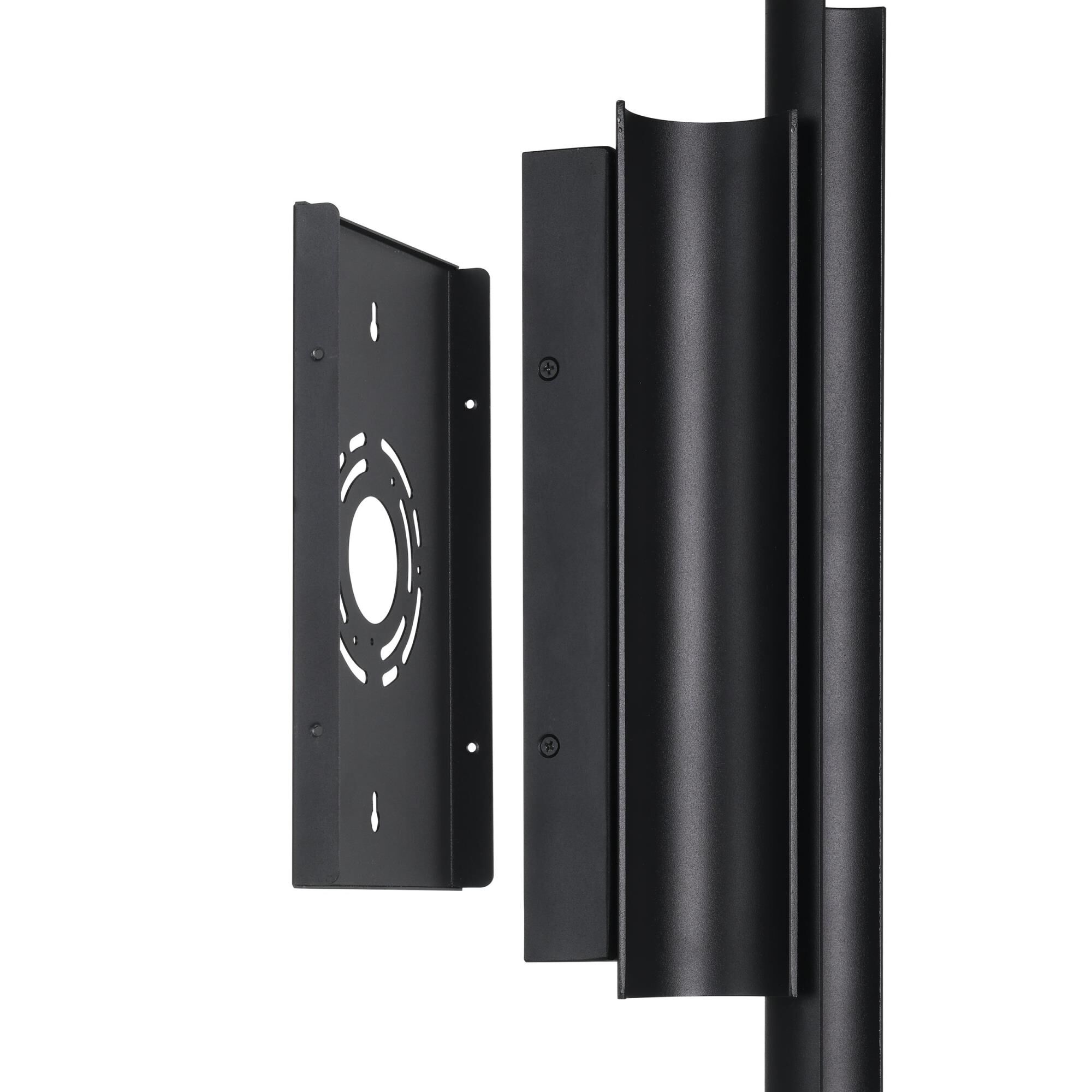 Shown in Textured Black finish and White glass