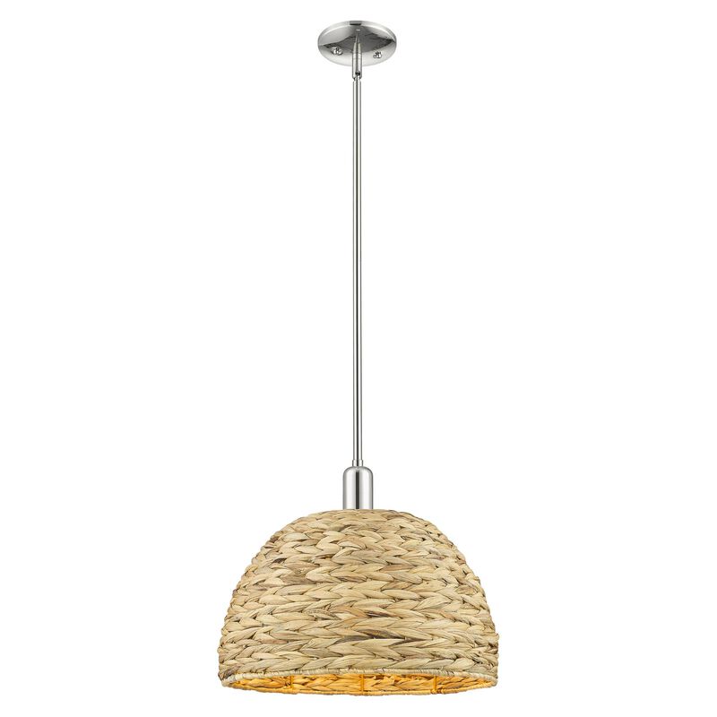 Bruno Marashlian Woven Rattan 16 Inch Large Pendant by Innovations Lighting