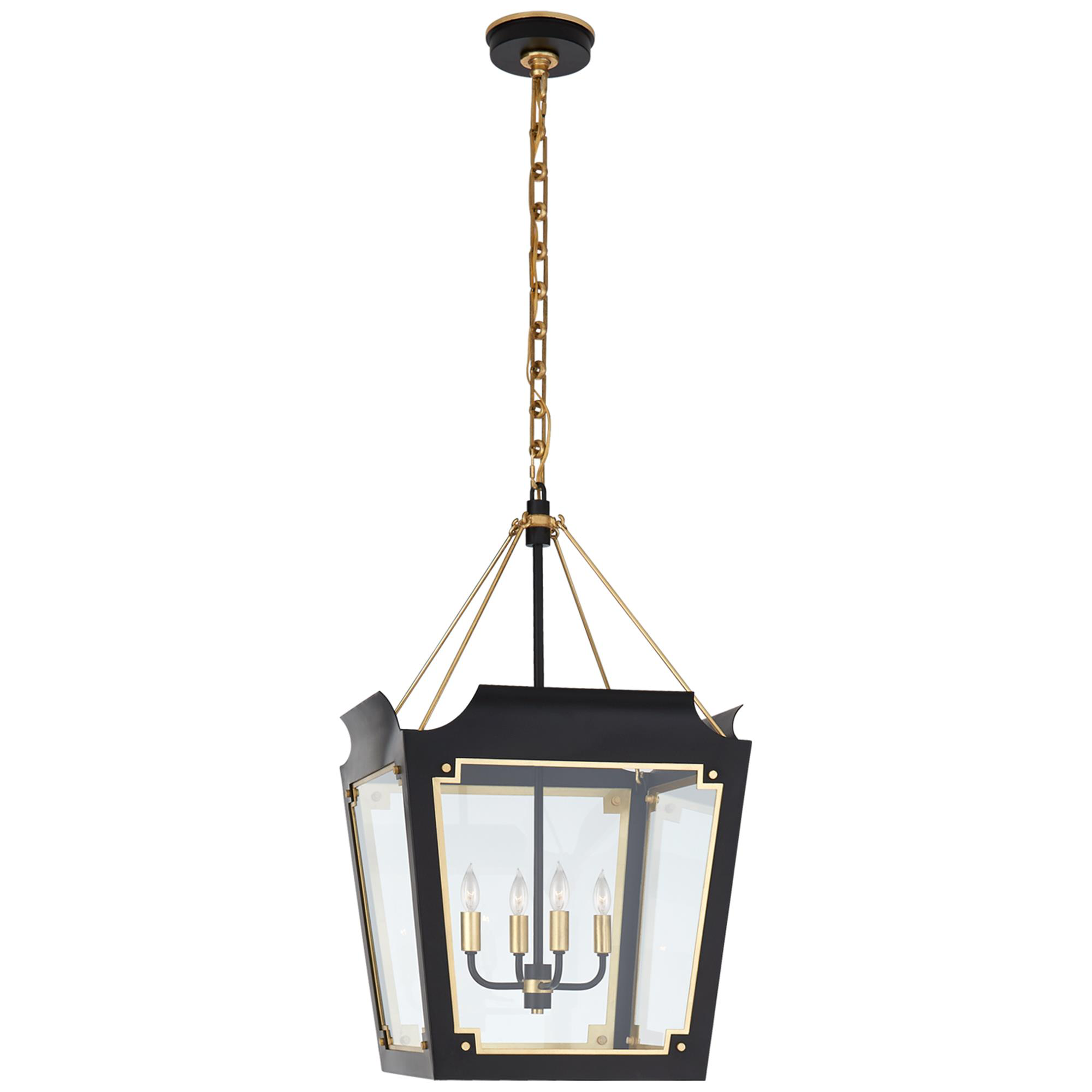 Shown in Matte Black With Gild finish and Clear glass
