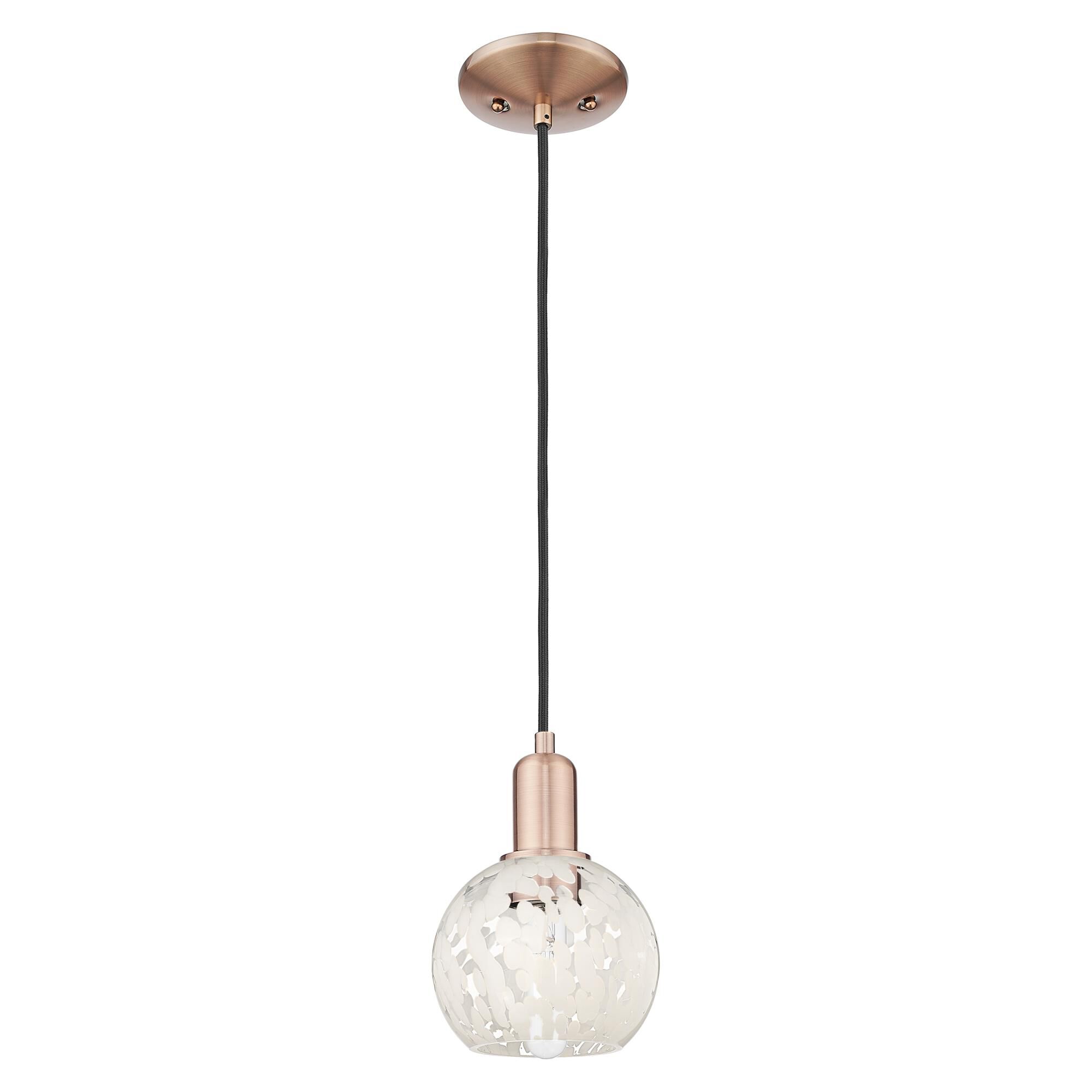 Bruno Marashlian White Mouchette 6 Inch Mini Pendant by Innovations Lighting