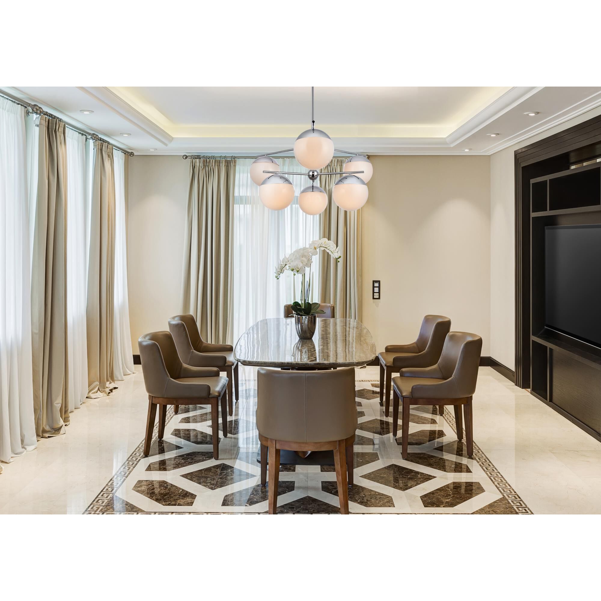 Eclipse 36 Inch 6 Light Multi Light Pendant by Elegant Lighting